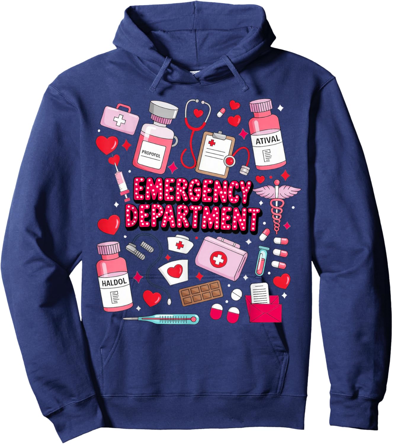 Emergency Department ED ER Nurse Hoodie - Hoodie | Navy