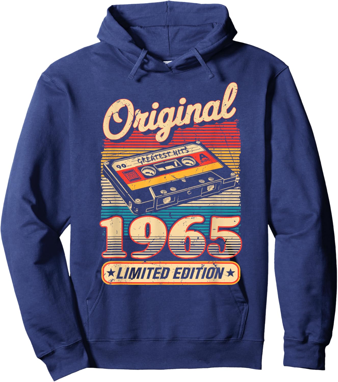 60th Birthday Retro Vintage 1965 Men Women Hoodie - Hoodie | Navy