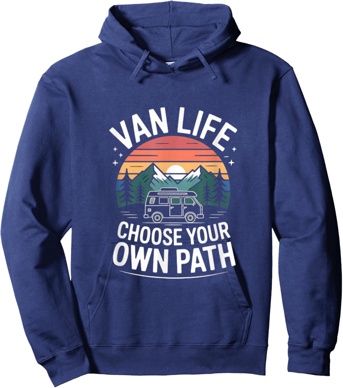 Van Life Choose Your Own Path Camper Adventure Hoodie - Hoodie | Navy