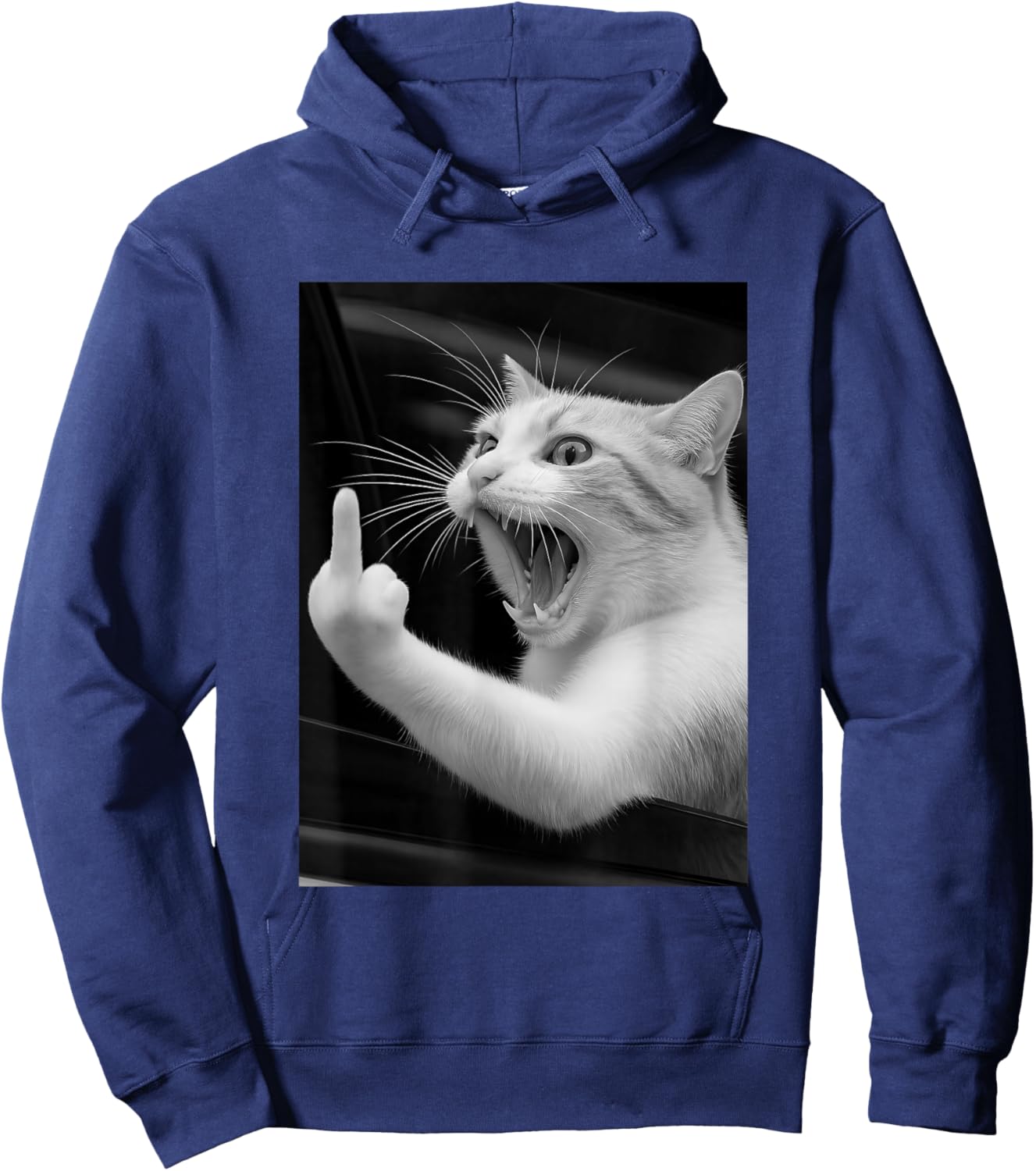 Funny Angry Cat Men Women Gift Hoodie - Hoodie | Navy