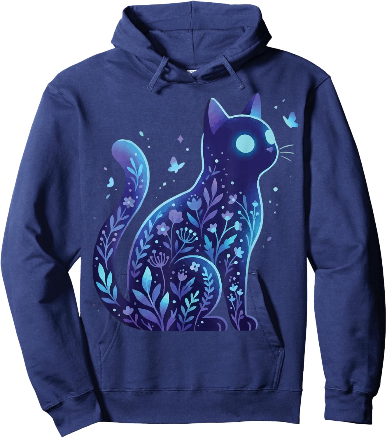 Cat Dark Aehsetetic Pastel Goth Gothcore Hoodie - Hoodie | Navy