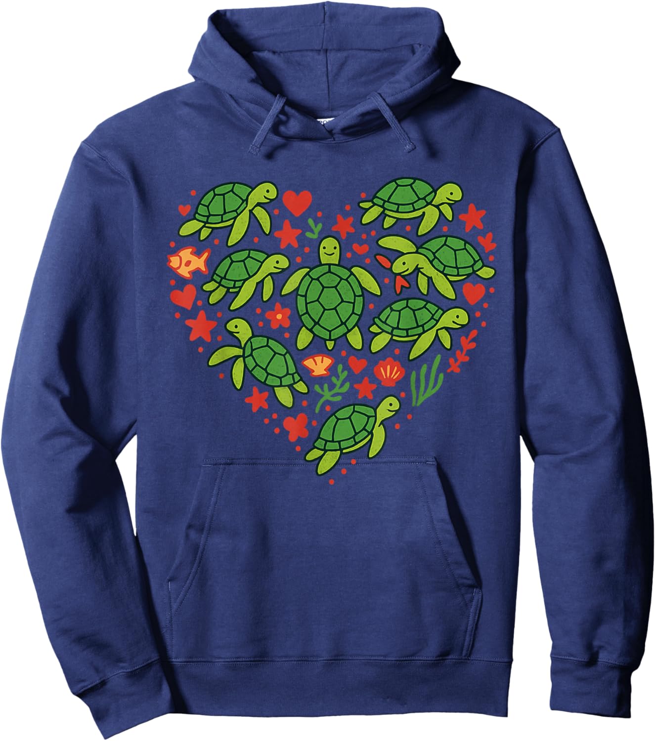 Sea Turtle Heart Valentines Day Lover Save Hoodie - Hoodie | Navy