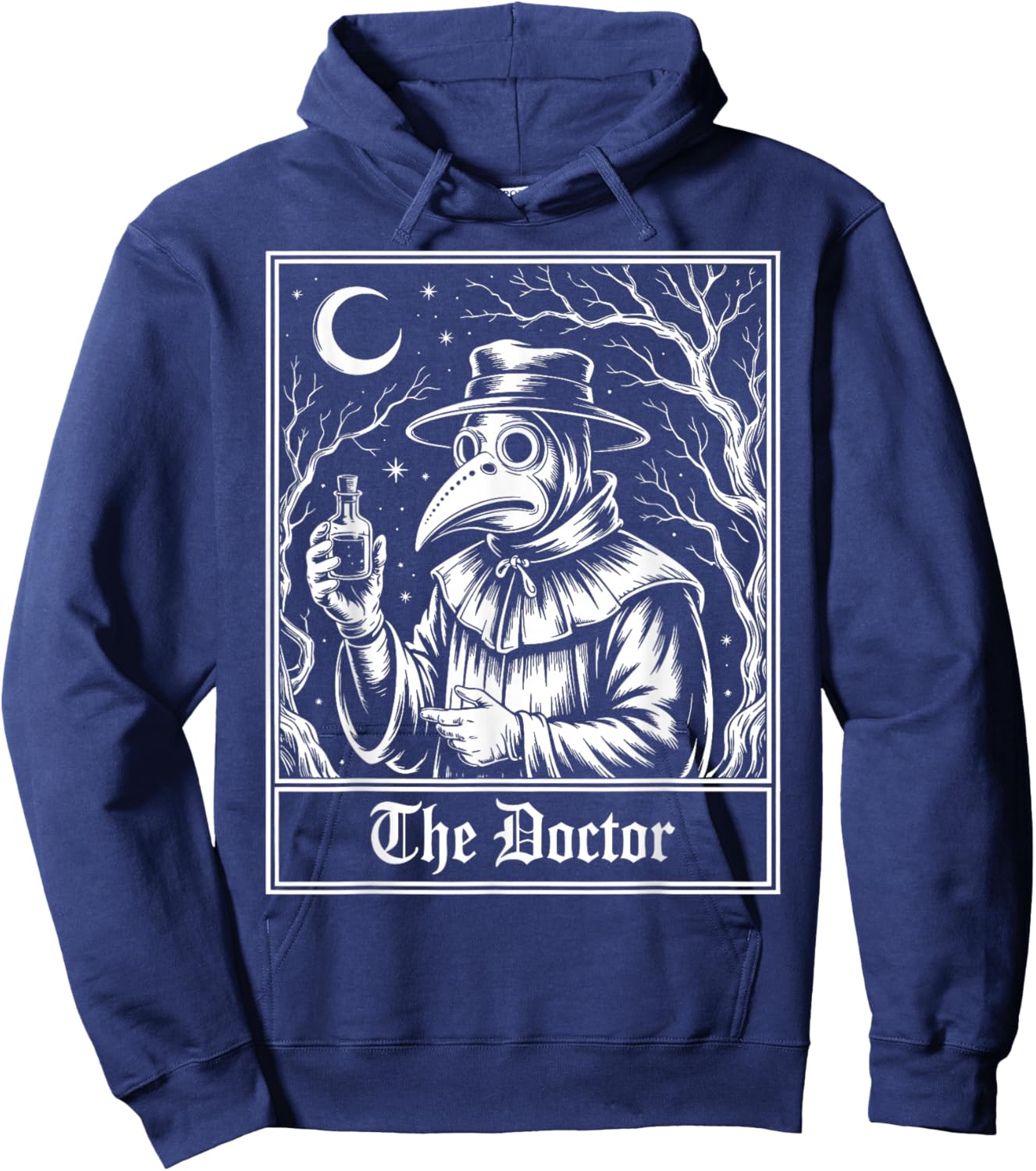 Tarot Card Plague Doctor Hoodie - Hoodie | Navy