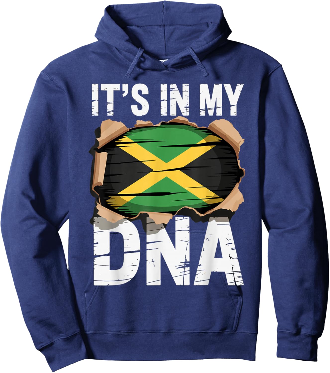 It's in My DNA Jamaican Flag Identity Jamaica Hoodie - Hoodie | Navy