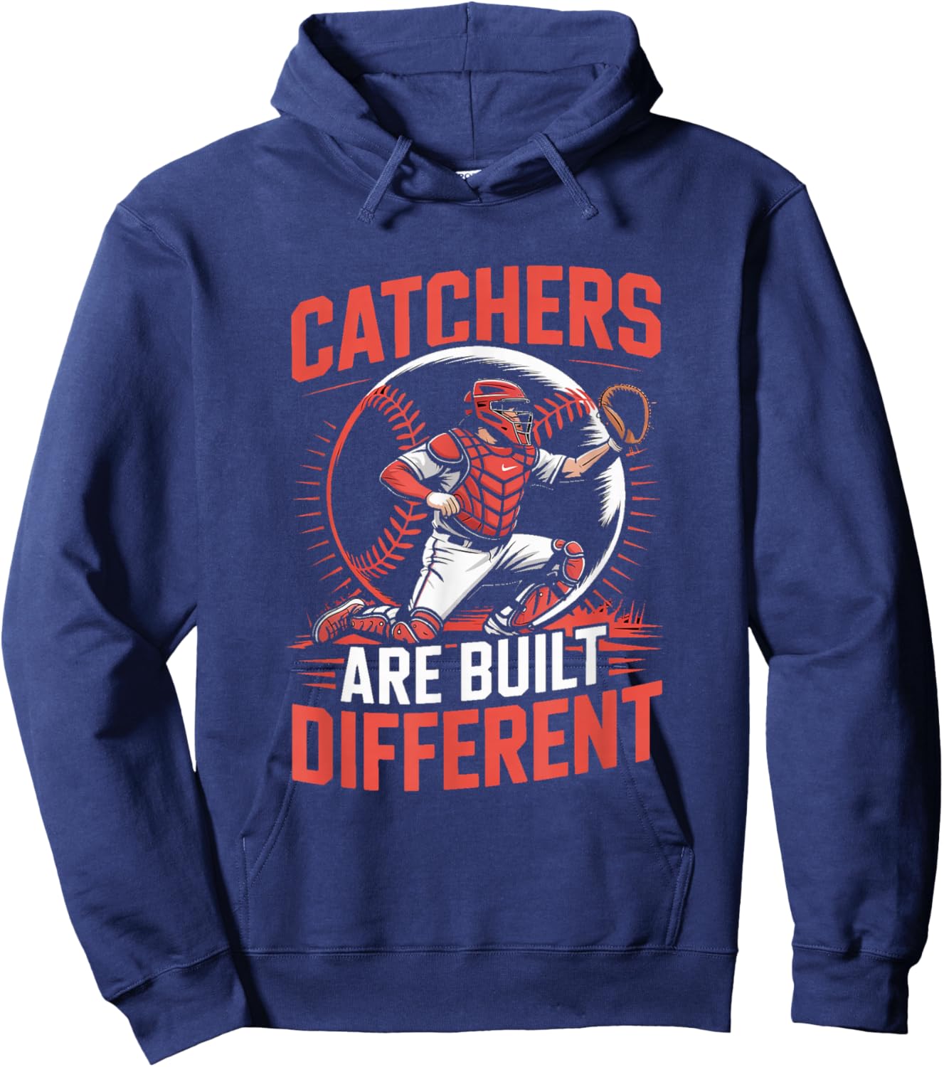 Catchers are Built Different Baseball Catcher Hoodie - Hoodie | Navy