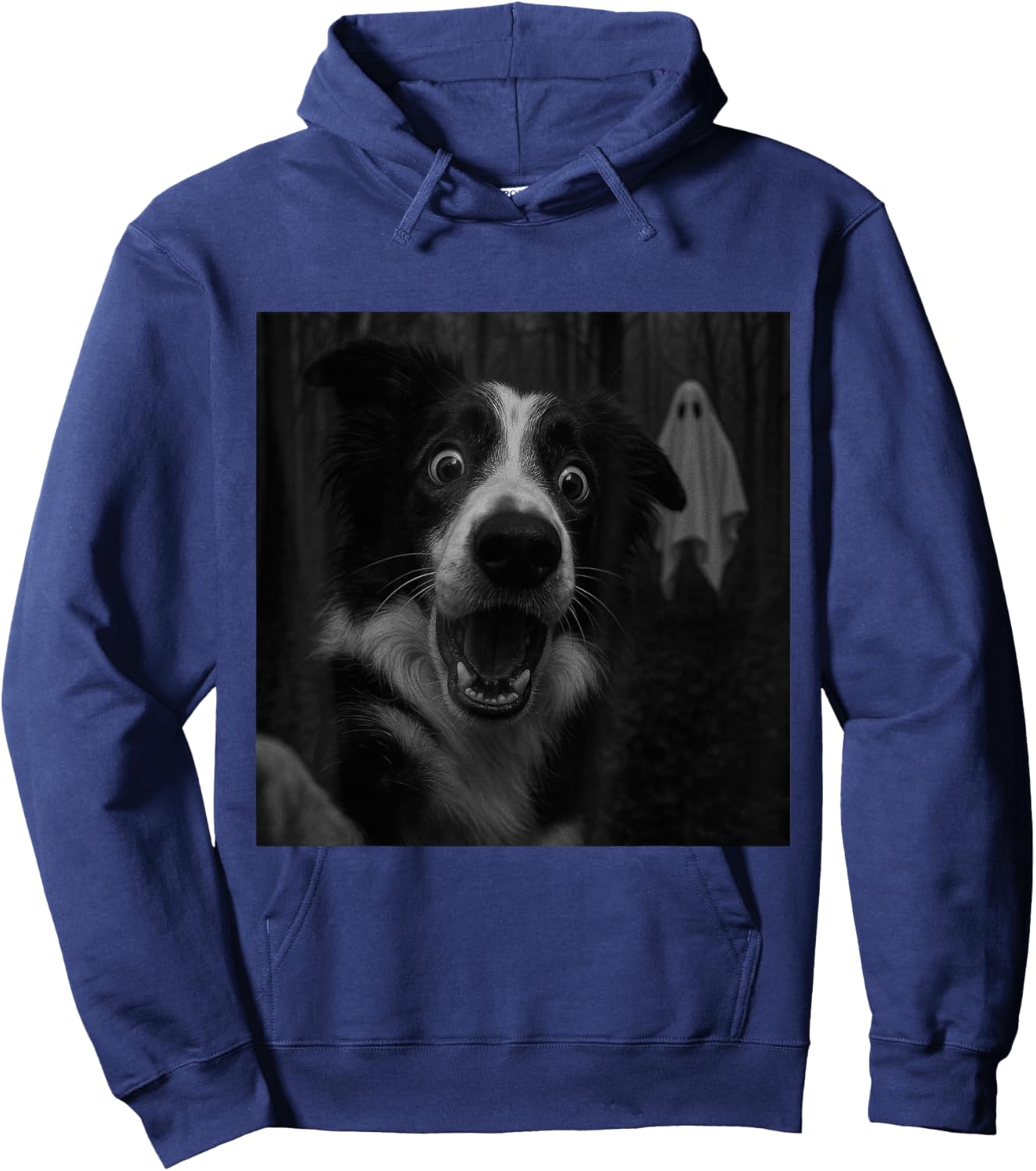 Border Collie Ghost Spooky Halloween Hoodie - Hoodie | Navy