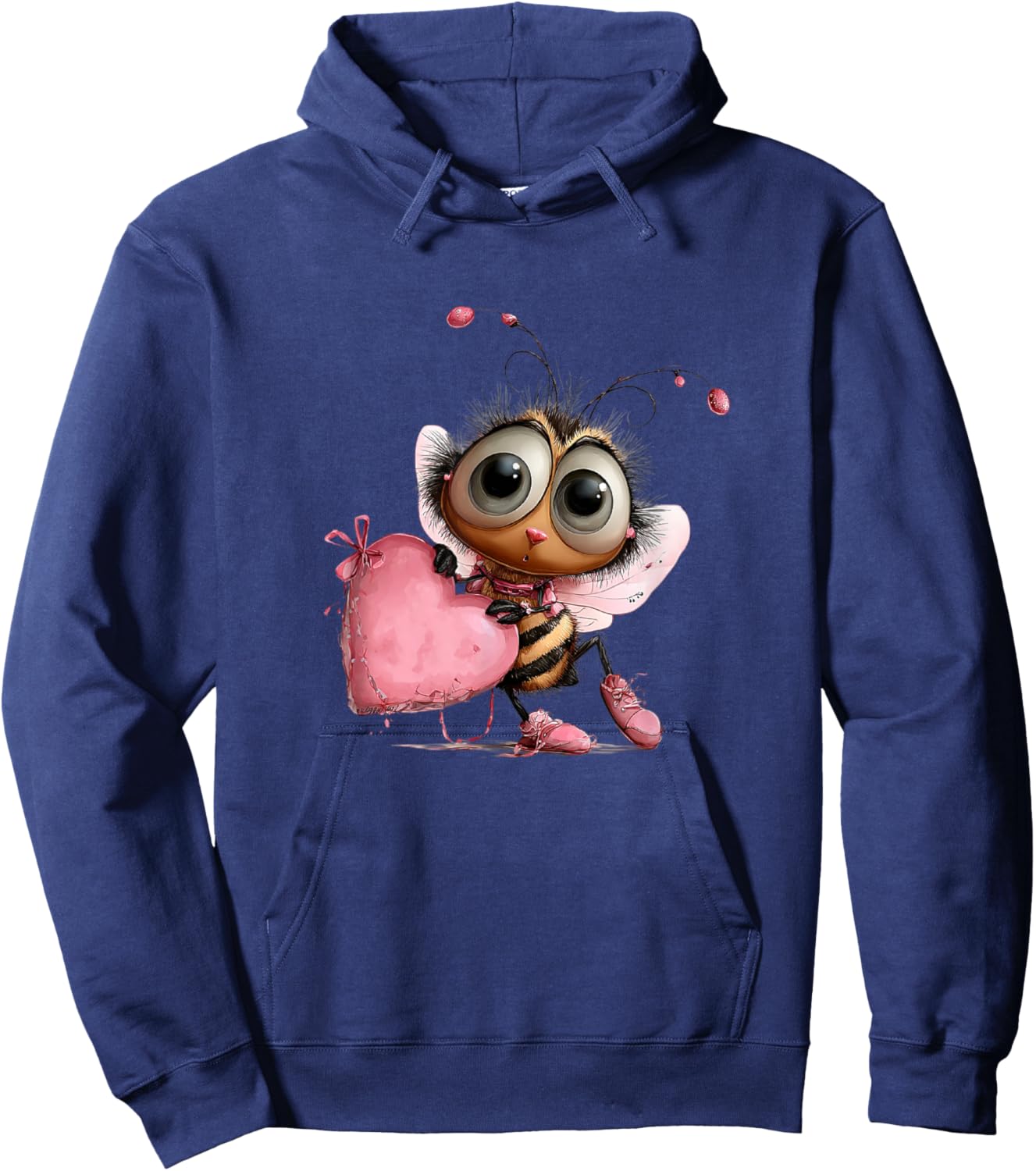 Cute Valentine bee Heart for Love Couples Hoodie - Hoodie | Navy