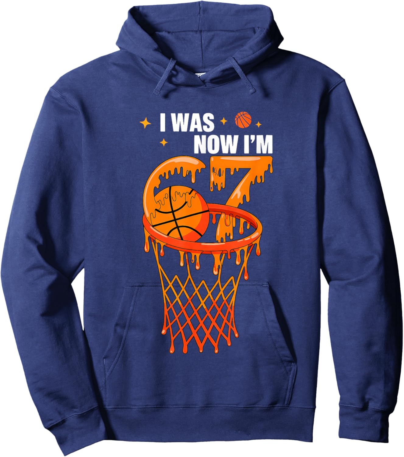 I was 6 Now I'm 7 Birthday Boy Basketball Hoodie - Hoodie | Navy