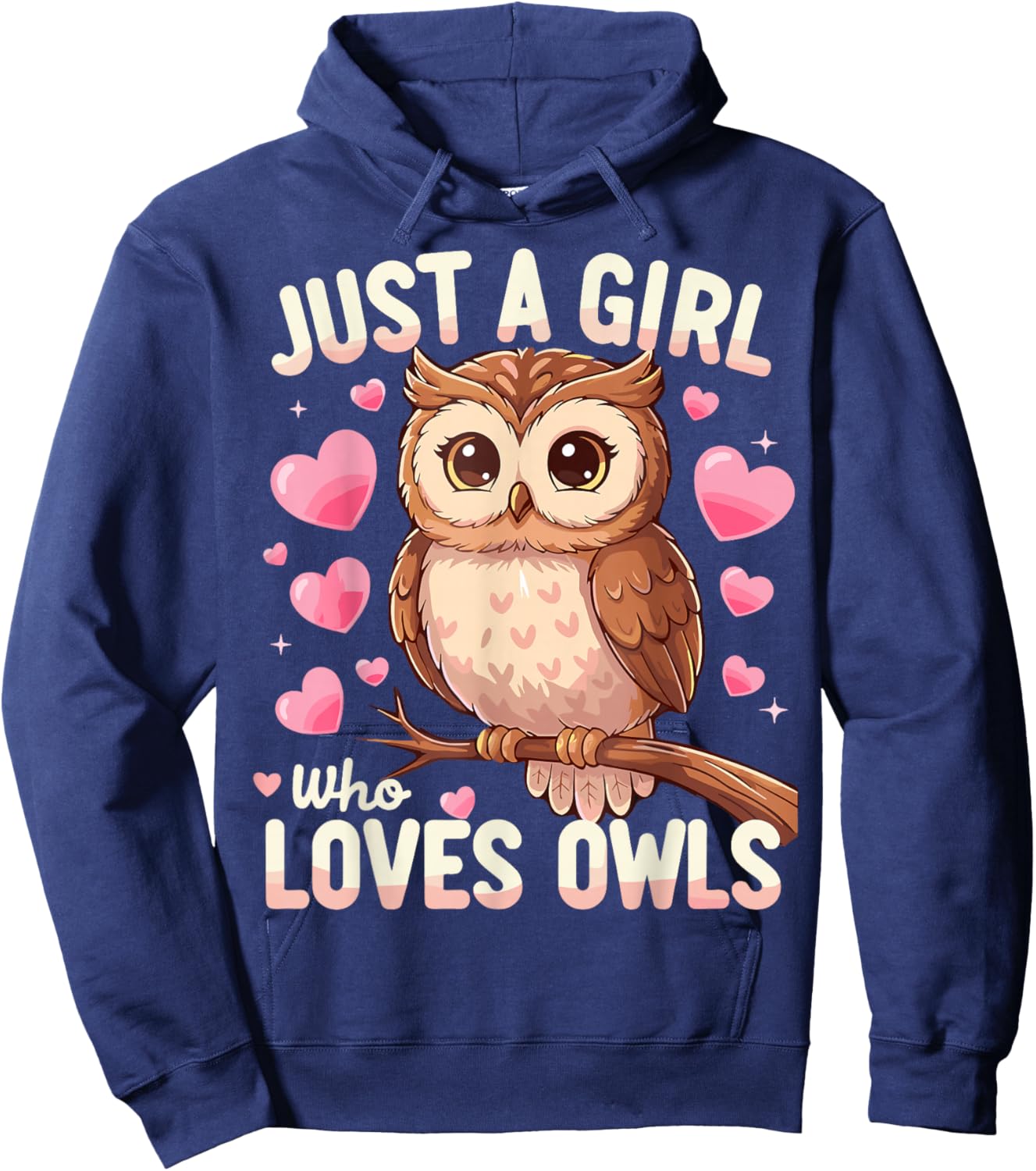 Owl Cute Just a Girl Who Loves Owls Hoodie - Hoodie | Navy