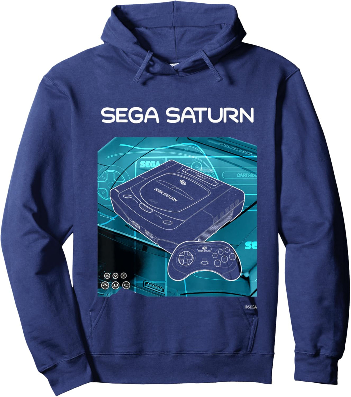 SEGA Saturn Retro Console Hoodie - Hoodie | Navy