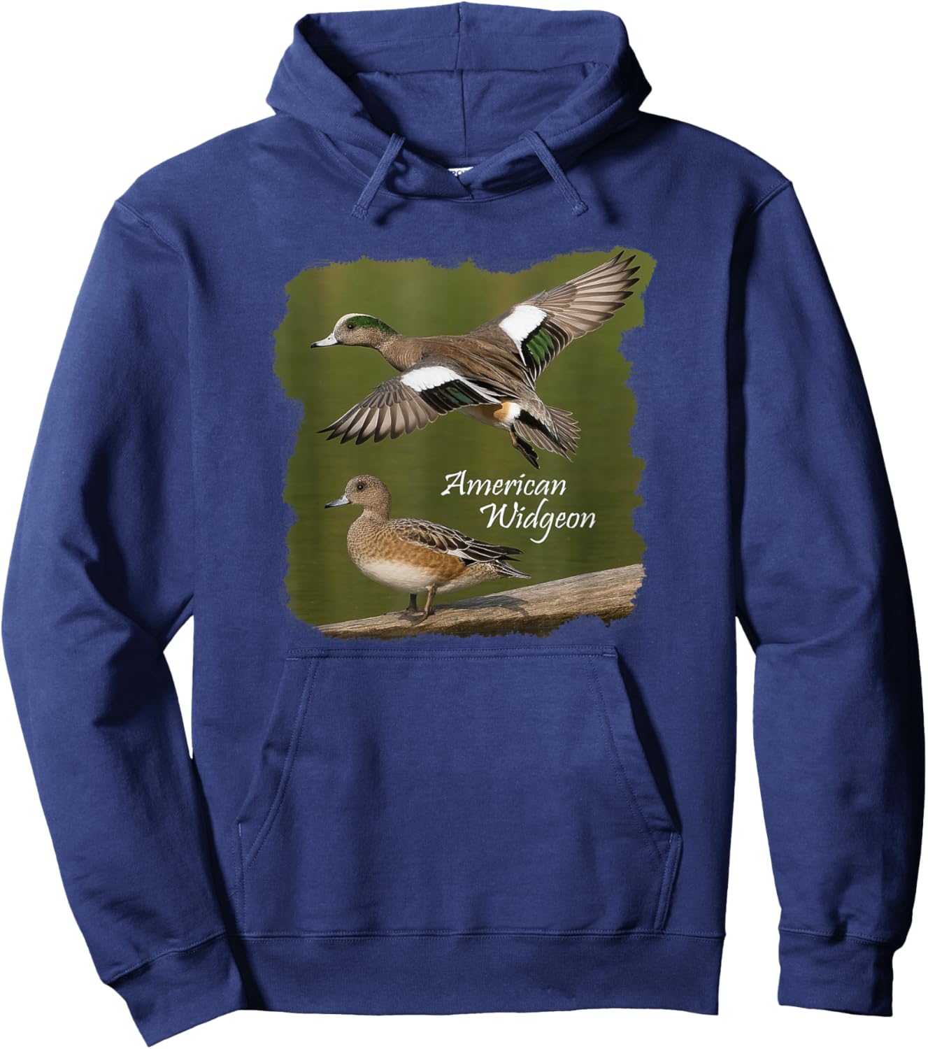 Bird Series. Duck Series. American Widgeon. Hoodie - Hoodie | Navy