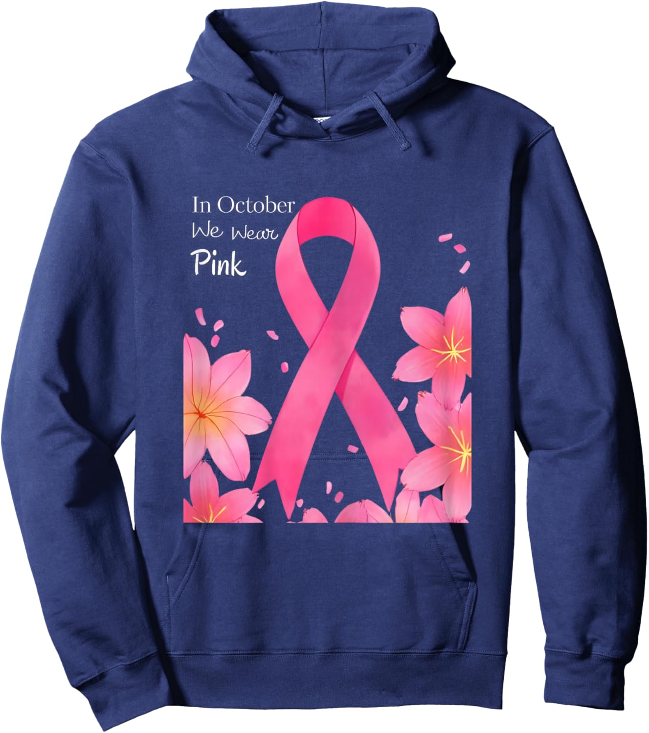 in October We Wear Pink Hoodie - Hoodie | Navy