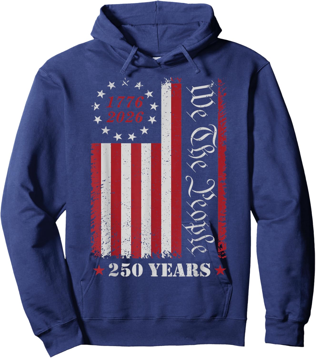 4th of July 1776 2026 USA 250 Years Patriotic Hoodie - Hoodie | Navy