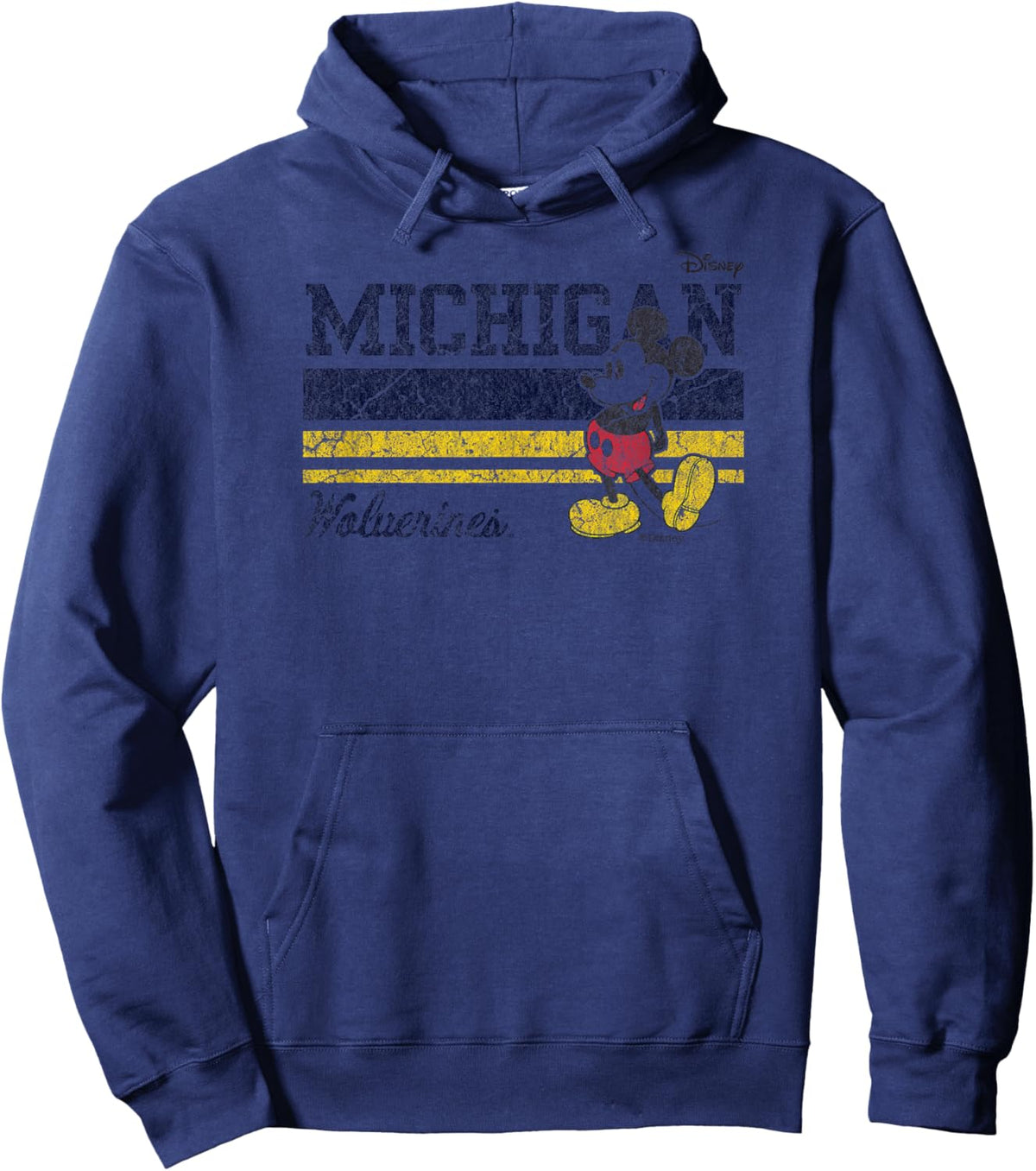 Michigan Wolverines Mickey Mouse Vintage White Hoodie - Hoodie | Navy
