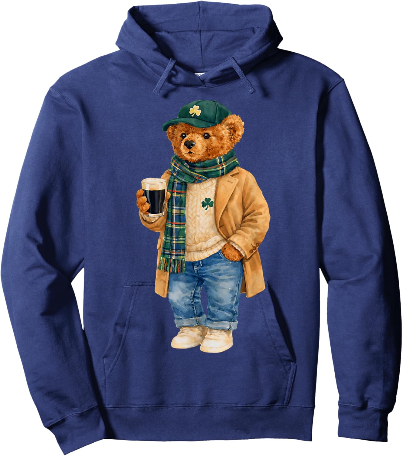 Lucky Teddy Bear St Patricks Day Hoodie - Hoodie | Navy