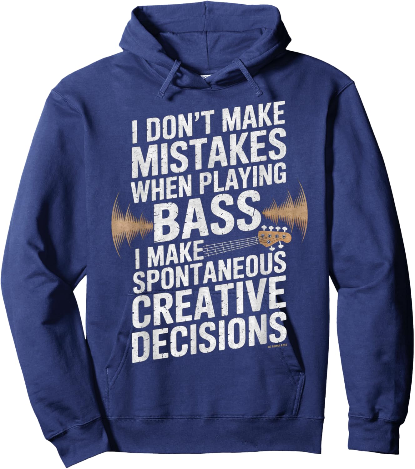 Bass Guitars Vintage Guitarist Guitar Player Hoodie - Hoodie | Navy