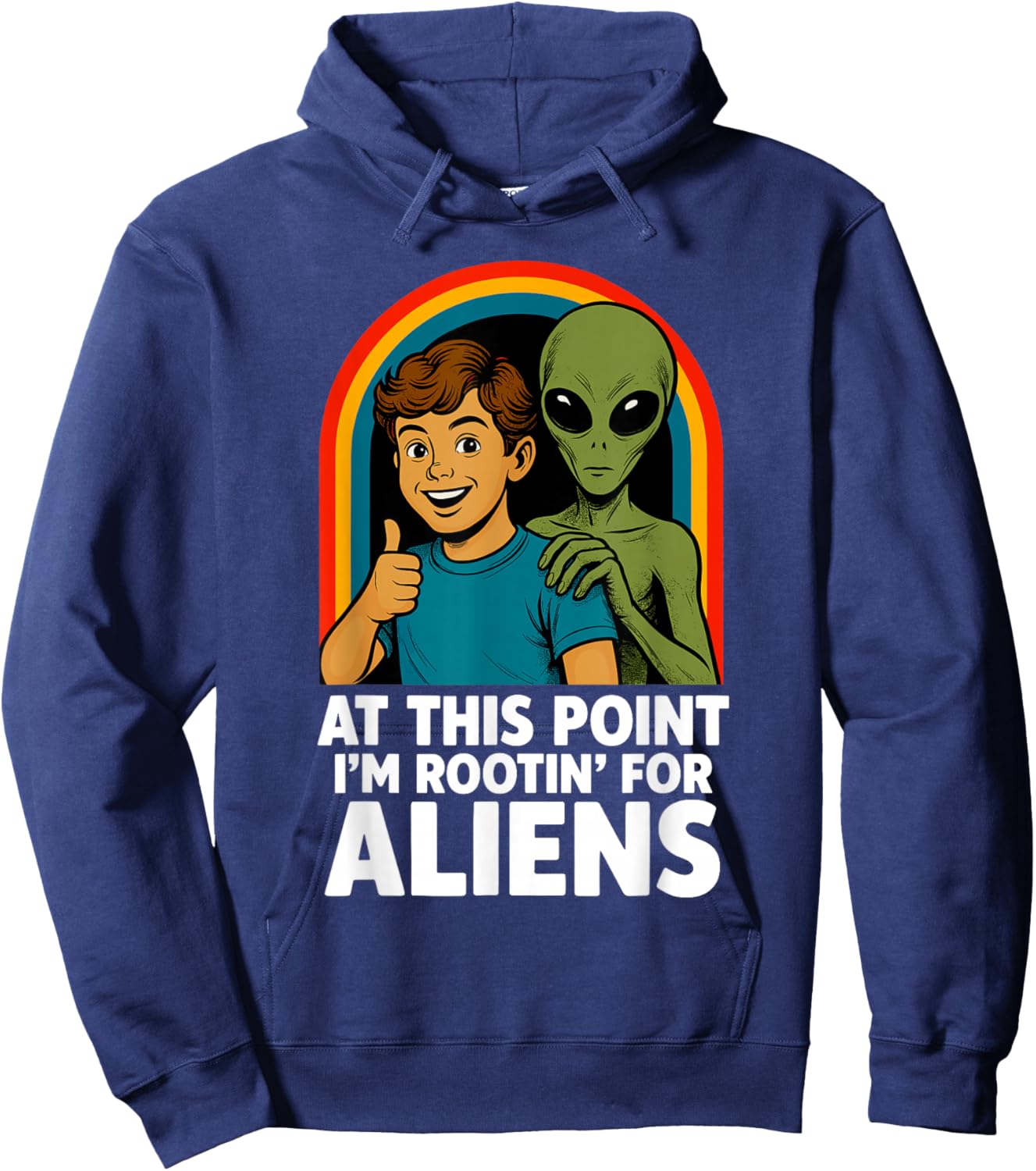 Retro Sarcasm Men Women Kinds Funny Aliens Hoodie - Hoodie | Navy