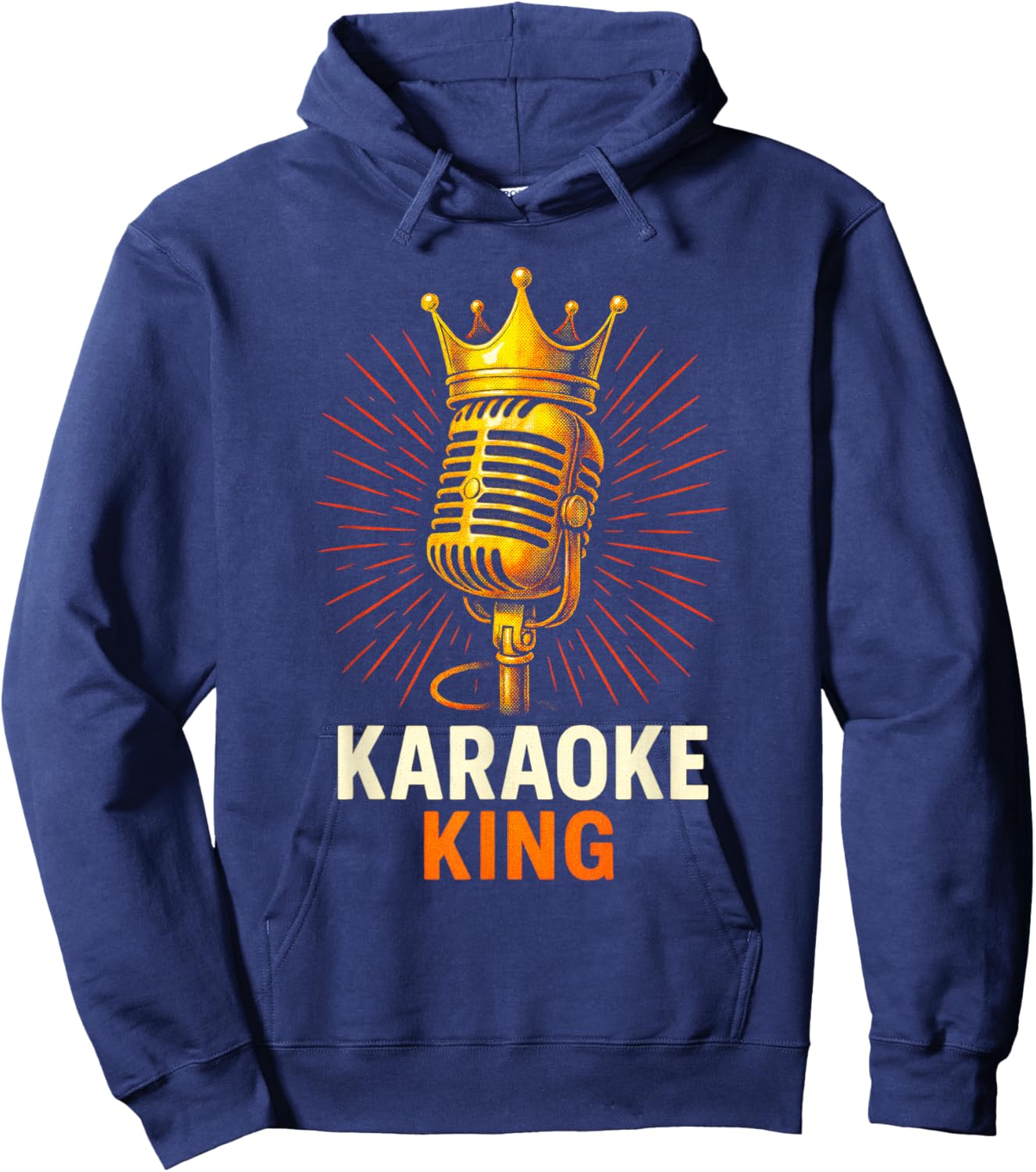 Karaoke King - Microphone Crown Music Party Hoodie - Hoodie | Navy