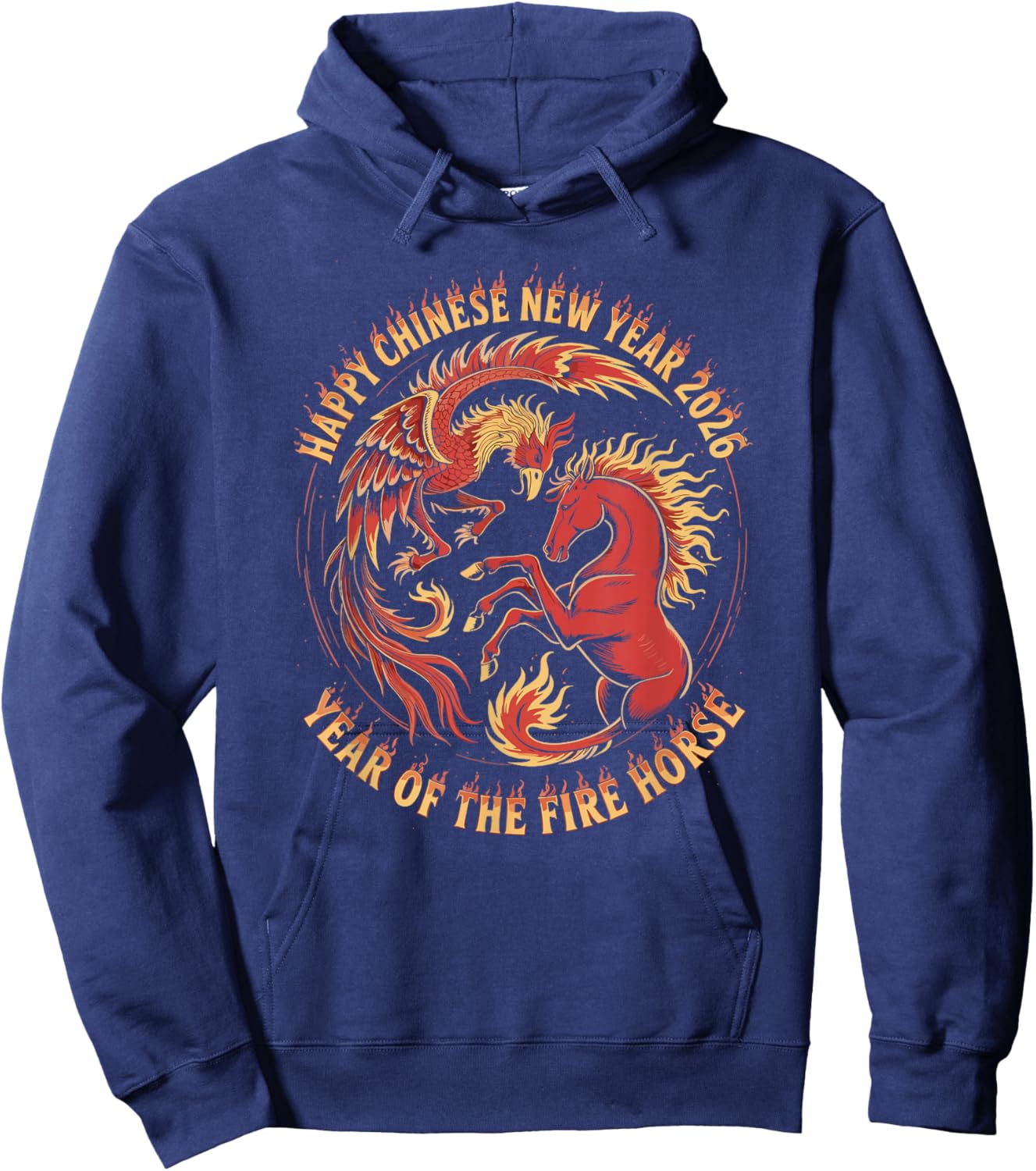Chinese New Year 2026 Fire Horse Celebration Hoodie - Hoodie | Navy
