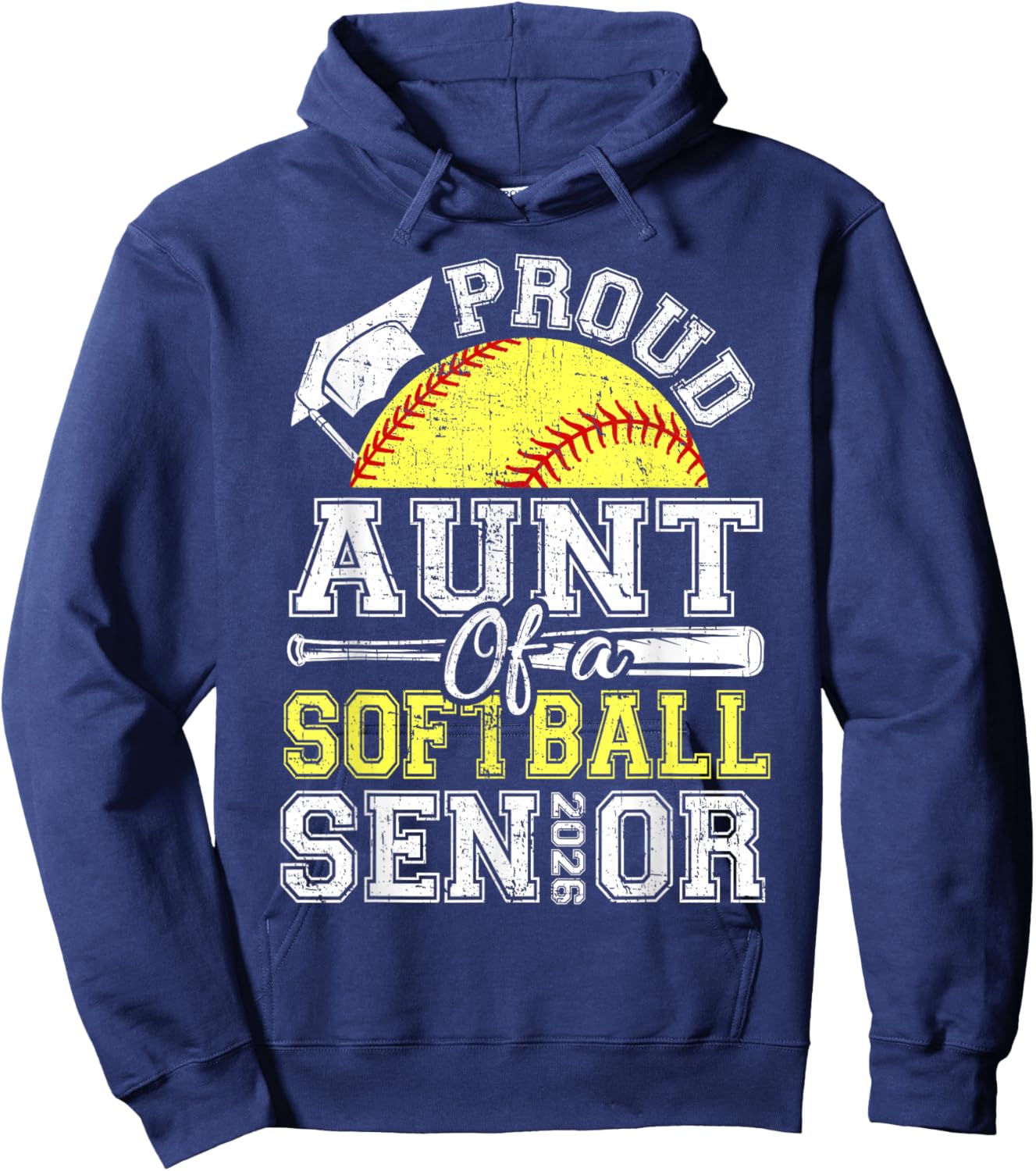 Proud Aunt of A 2026 Senior Softball Graduate Hoodie - Hoodie | Navy