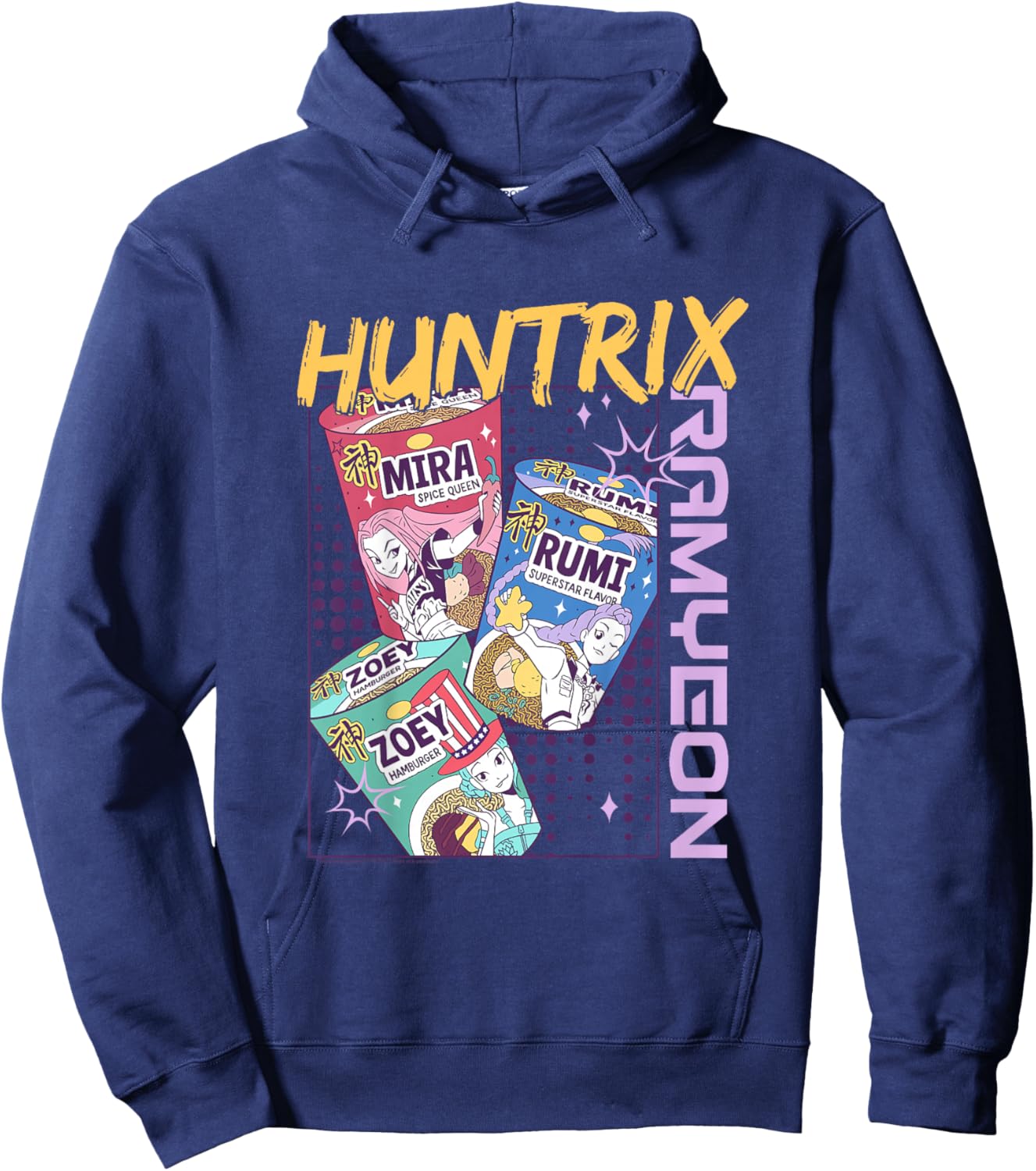 Kpop Demon Hunters Huntrix Ramyeon Full Color Hoodie - Hoodie | Navy