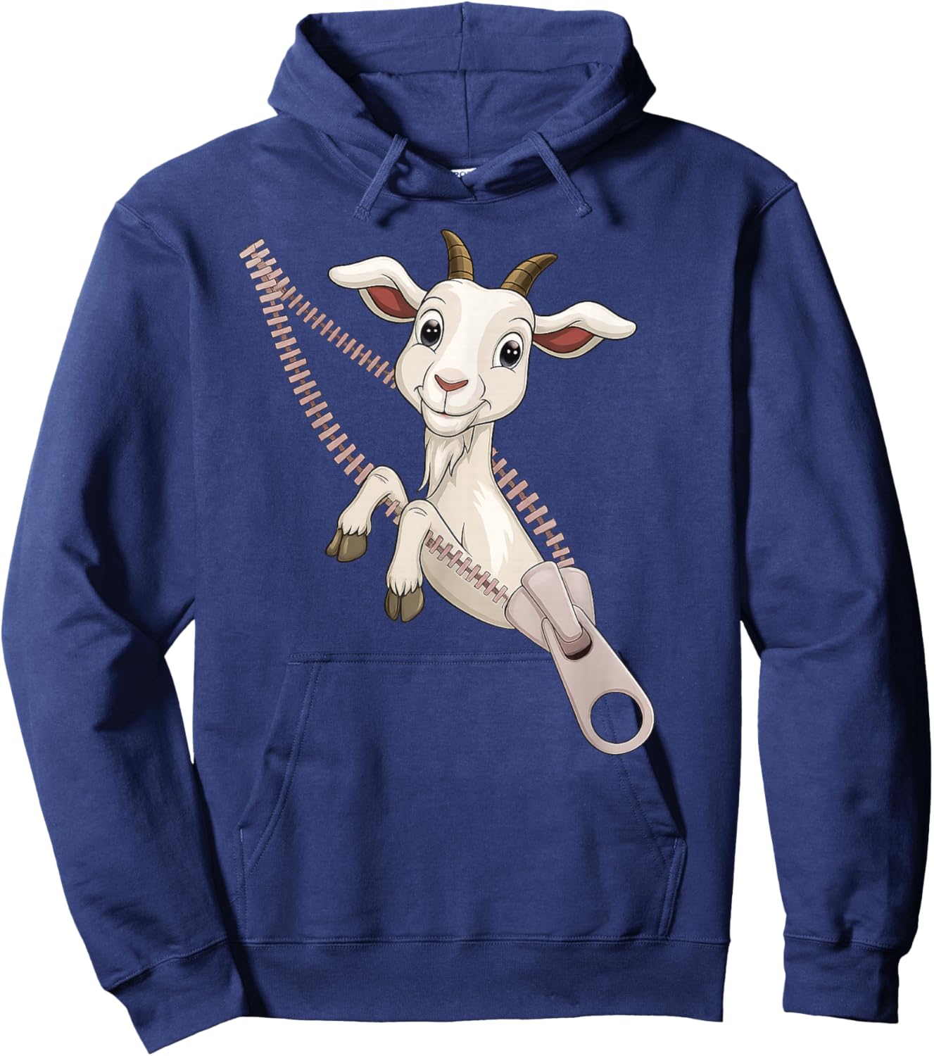 Funny Goat Zipper Hoodie - Hoodie | Navy