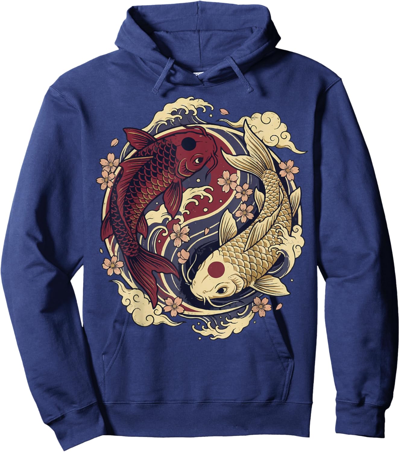 Japanese Koi Yin Yang Japan Hoodie - Hoodie | Navy