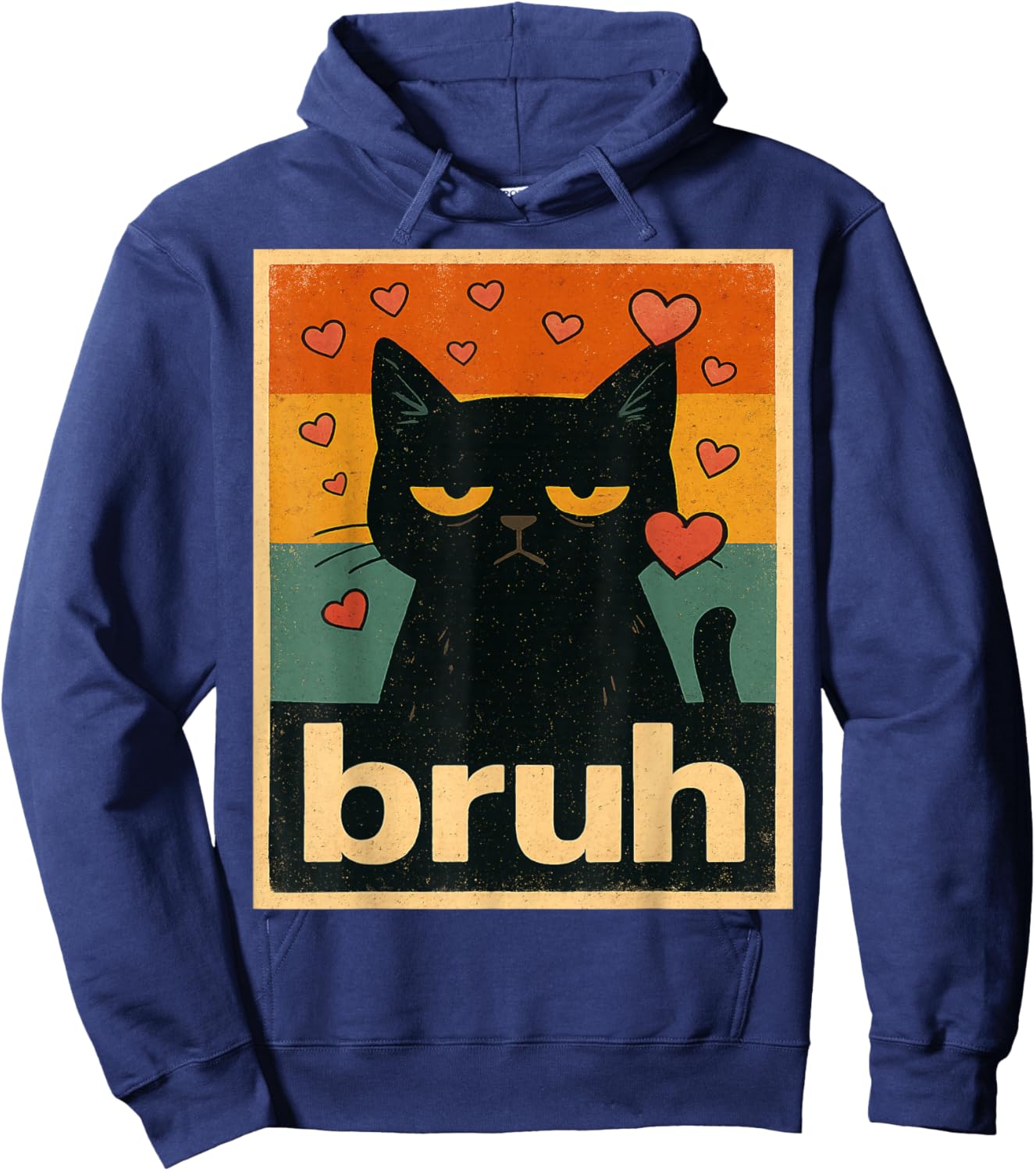 Romantic Cat Bruh Funny Cat Lover Hoodie - Hoodie | Navy