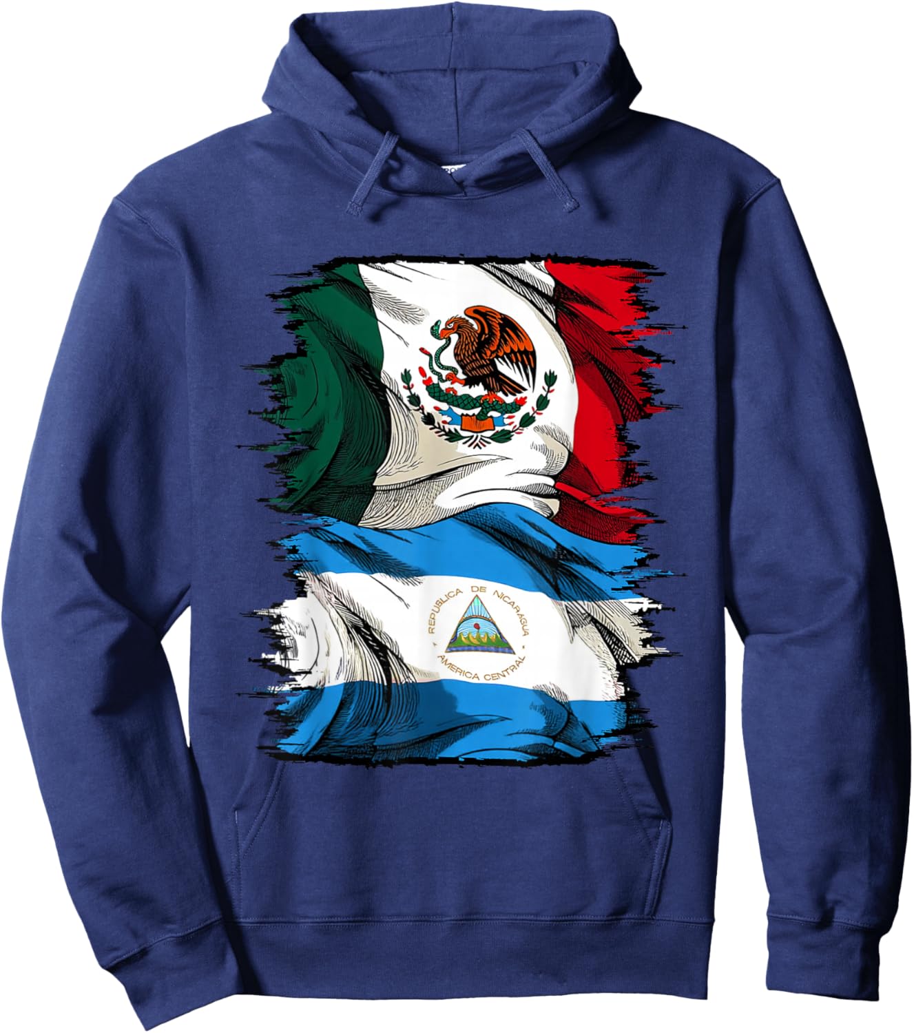 Mexico Nicaragua Hoodie - Hoodie | Navy