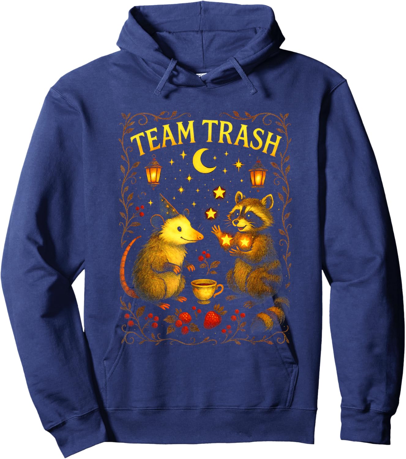 Team Trash - Opossum Raccoon Witchcraft Art Hoodie - Hoodie | Navy