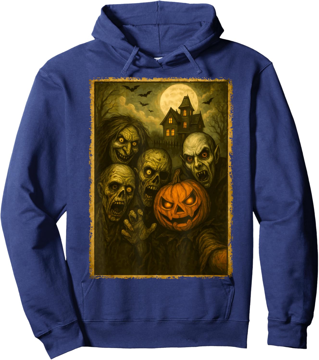 Monsters Group Selfie Meme Funny Halloween Hoodie - Hoodie | Navy