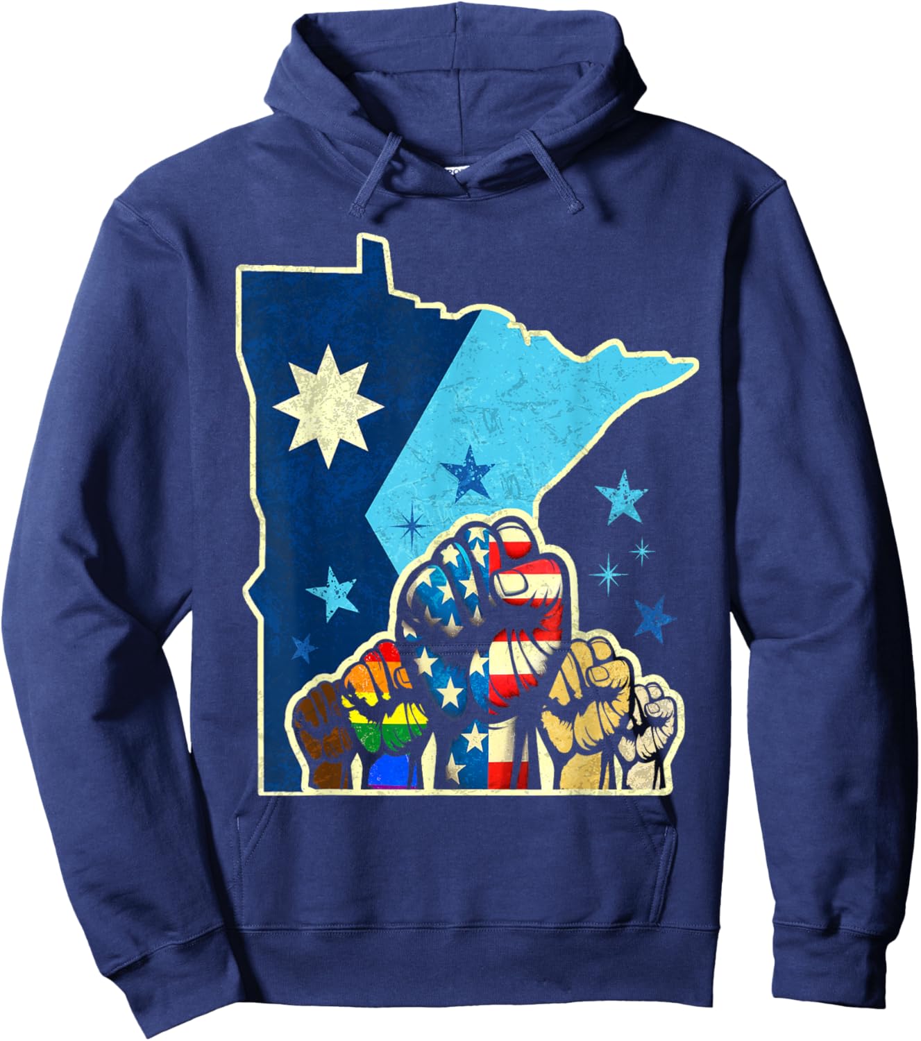 Resist Minnesota Rebel New State Flag Men Women Hoodie - Hoodie | Navy