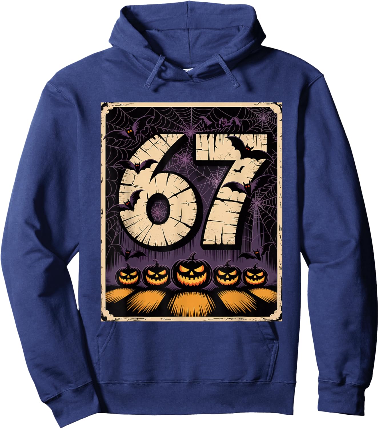 67 Meme Shirt, Six Seven Funny Halloween Design Hoodie - Hoodie | Navy
