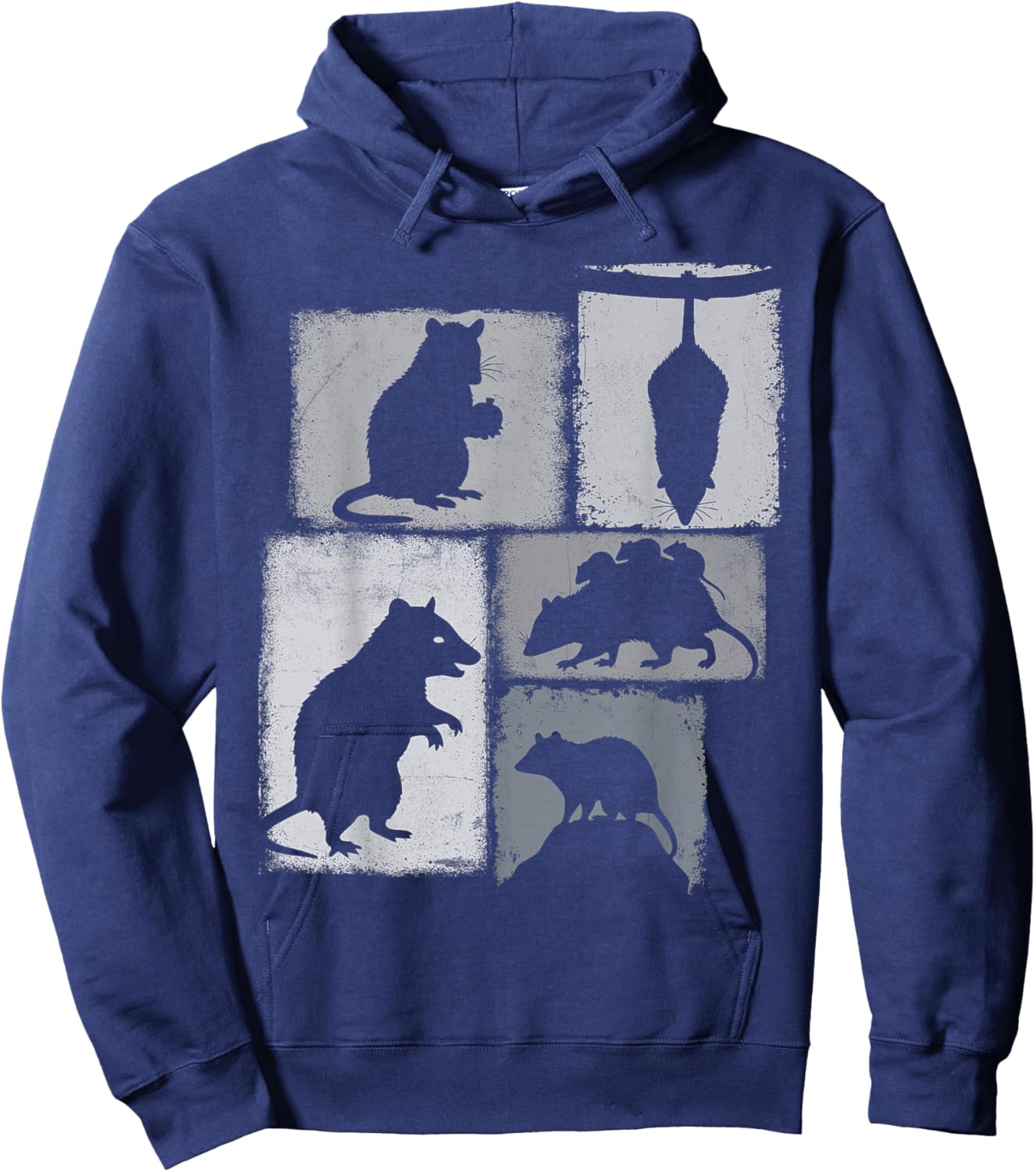 Opossum Vintage Collage Trash Animal Lover Hoodie - Hoodie | Navy