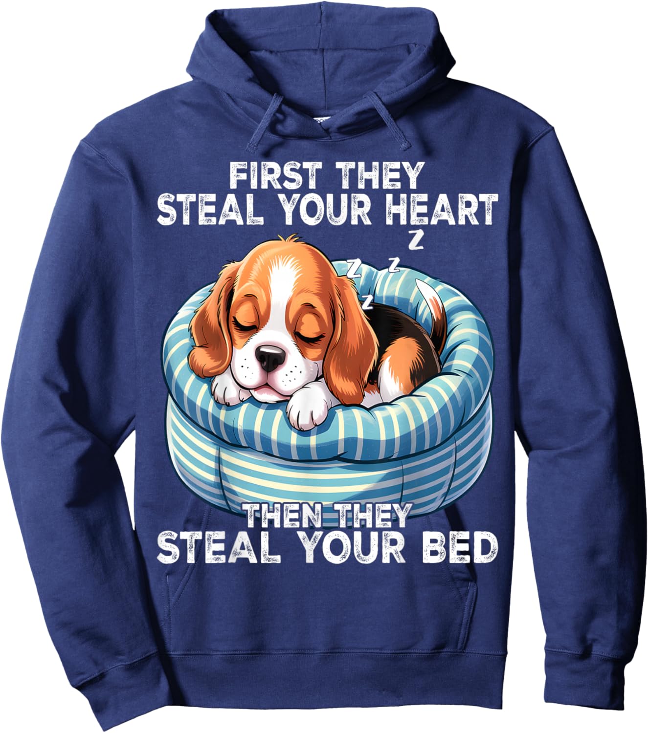 Beagle Sleeping Pajamas Nightgown Hoodie - Hoodie | Navy