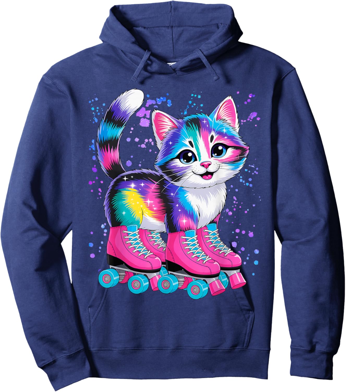 Roller Skating Cat Derby Skater Hoodie - Hoodie | Navy