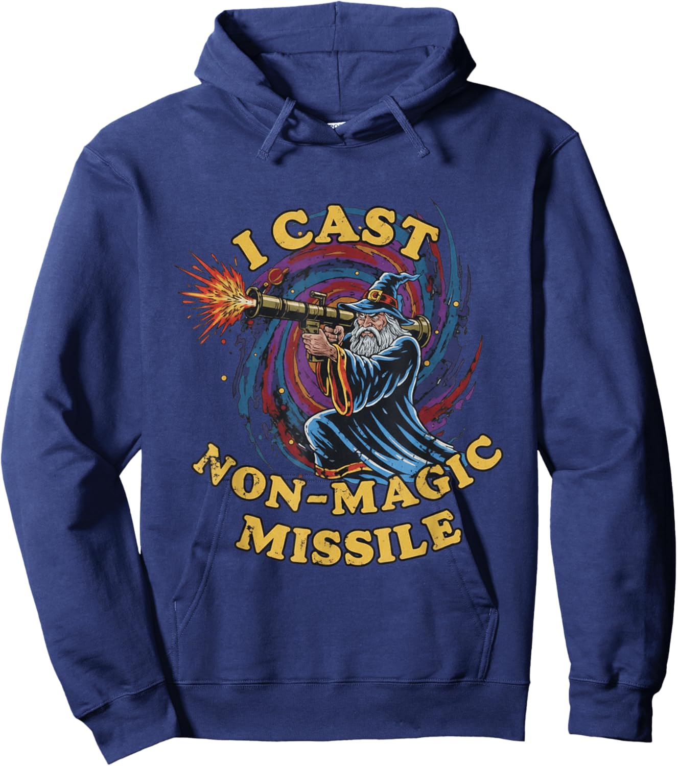 I Cast Non-Magic Missile Funny Wizard Hoodie - Hoodie | Navy