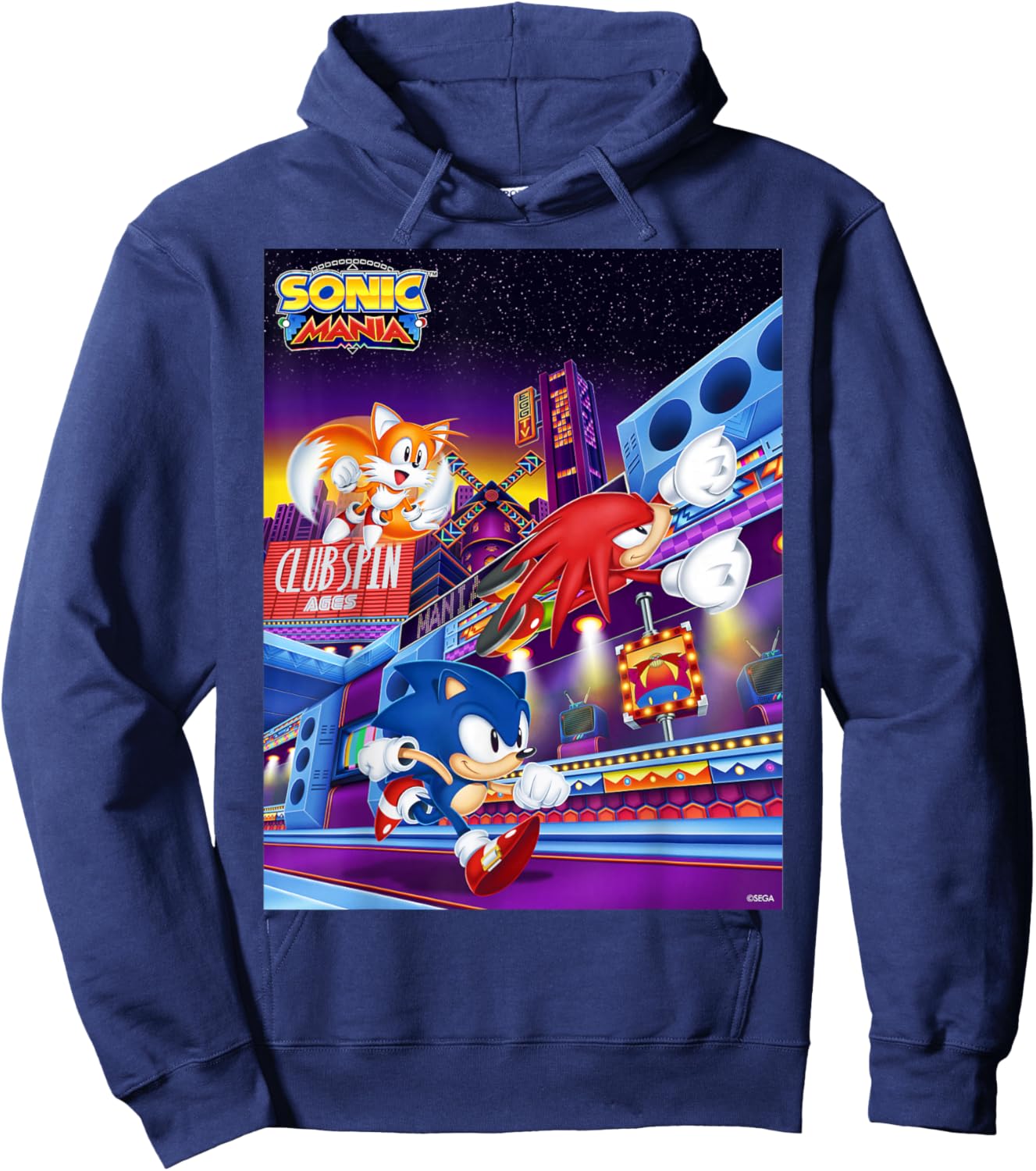 Sonic The Hedgehog - Sonic Mania Club Spin Hoodie - Hoodie | Navy