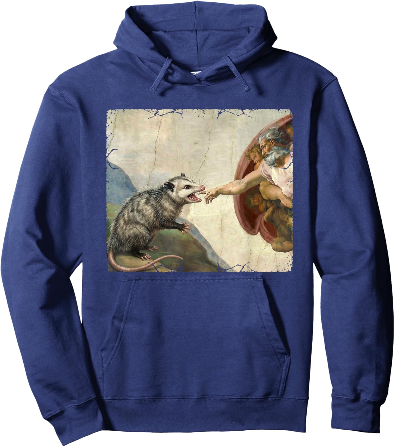 Opossum Biting God's Hand Funny Possum Meme Hoodie - Hoodie | Navy