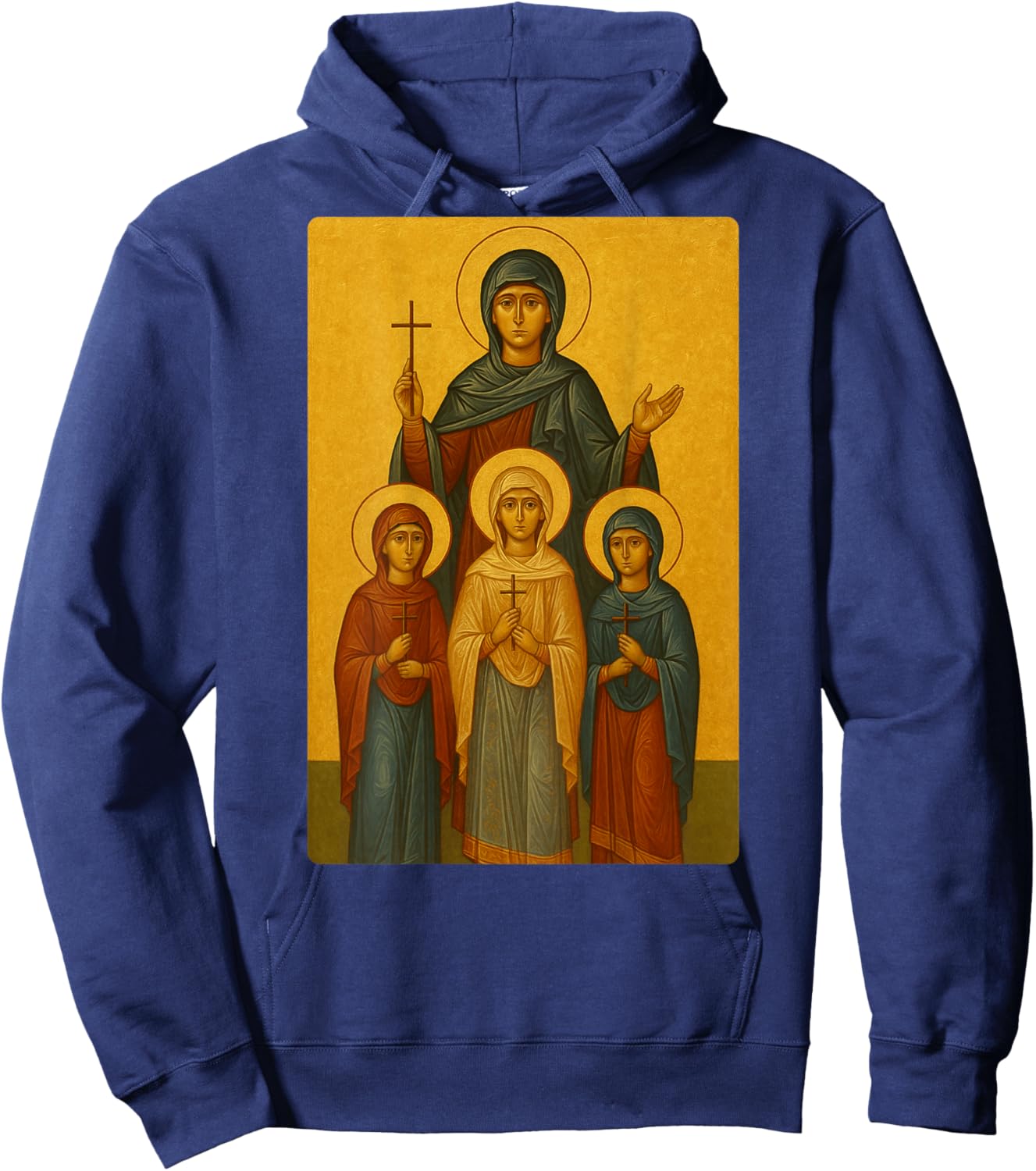 Orthodox Icon of Saint Sophia and her Daughters Hoodie - Hoodie | Navy