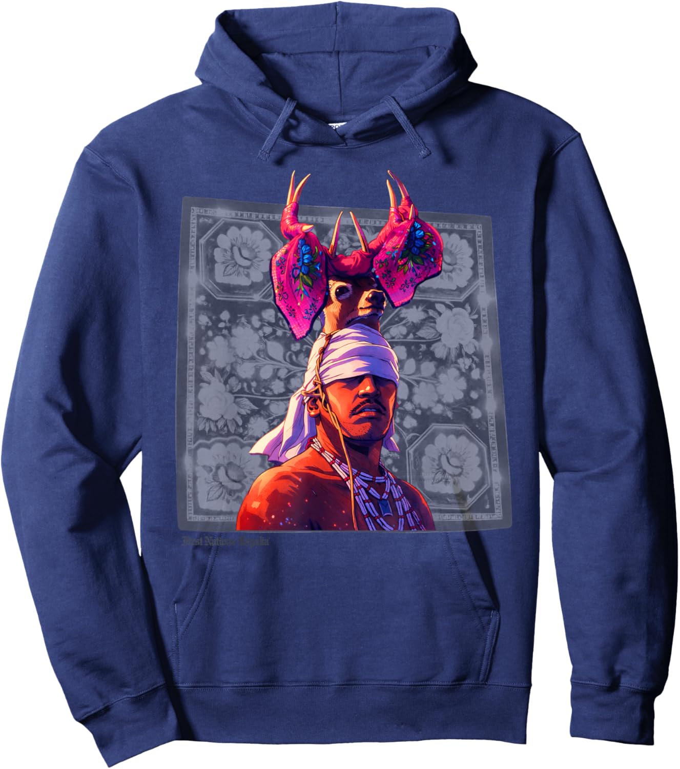 Yaqui Deer Dancer Pride Retro Comic Art Hoodie - Hoodie | Navy