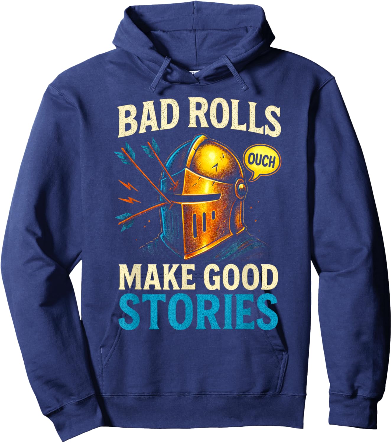 Bad Rolls Make Good Stories - RPG Gaming Fun Hoodie - Hoodie | Navy