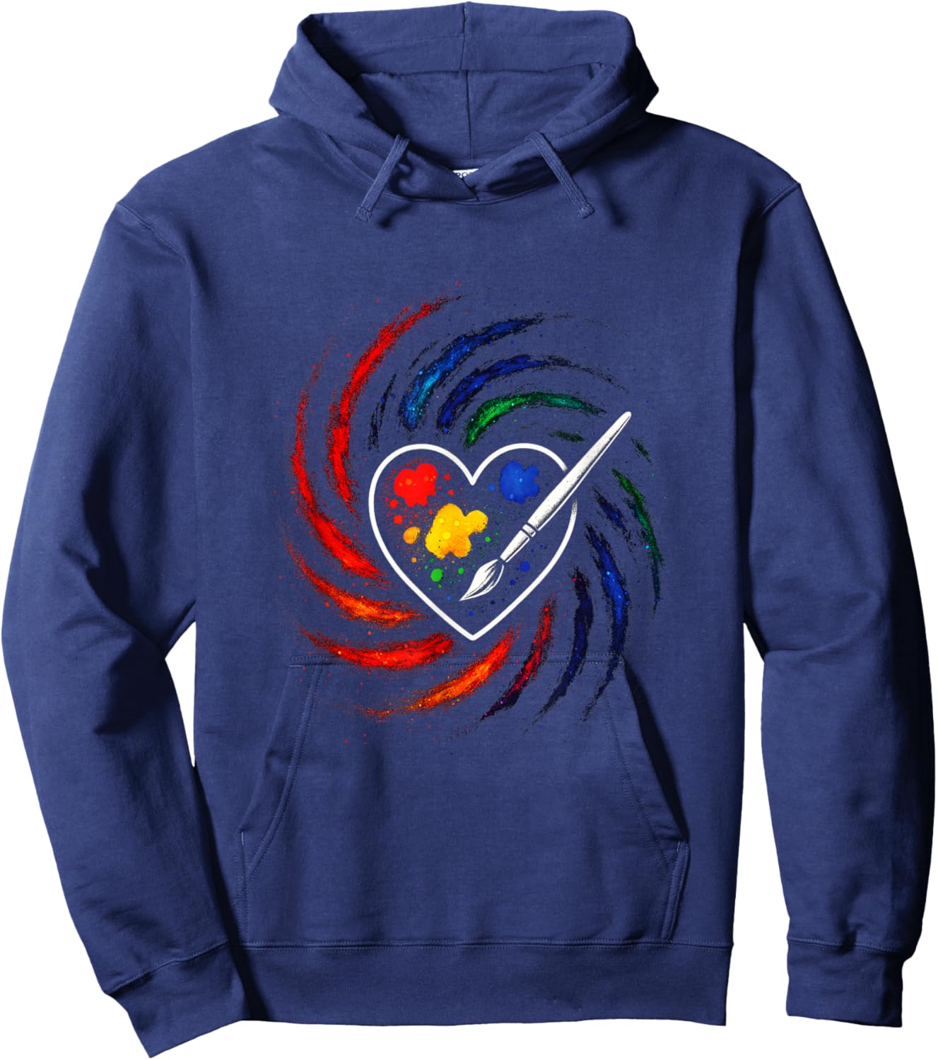 Heart Palette - Funny Painter Art Painting Hoodie - Hoodie | Navy