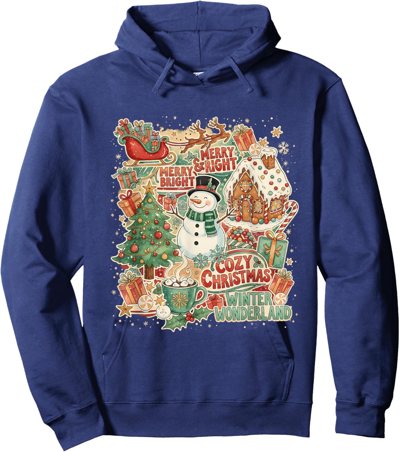 Cozy Christmas Winter Wonderland Holiday Design Hoodie - Hoodie | Navy