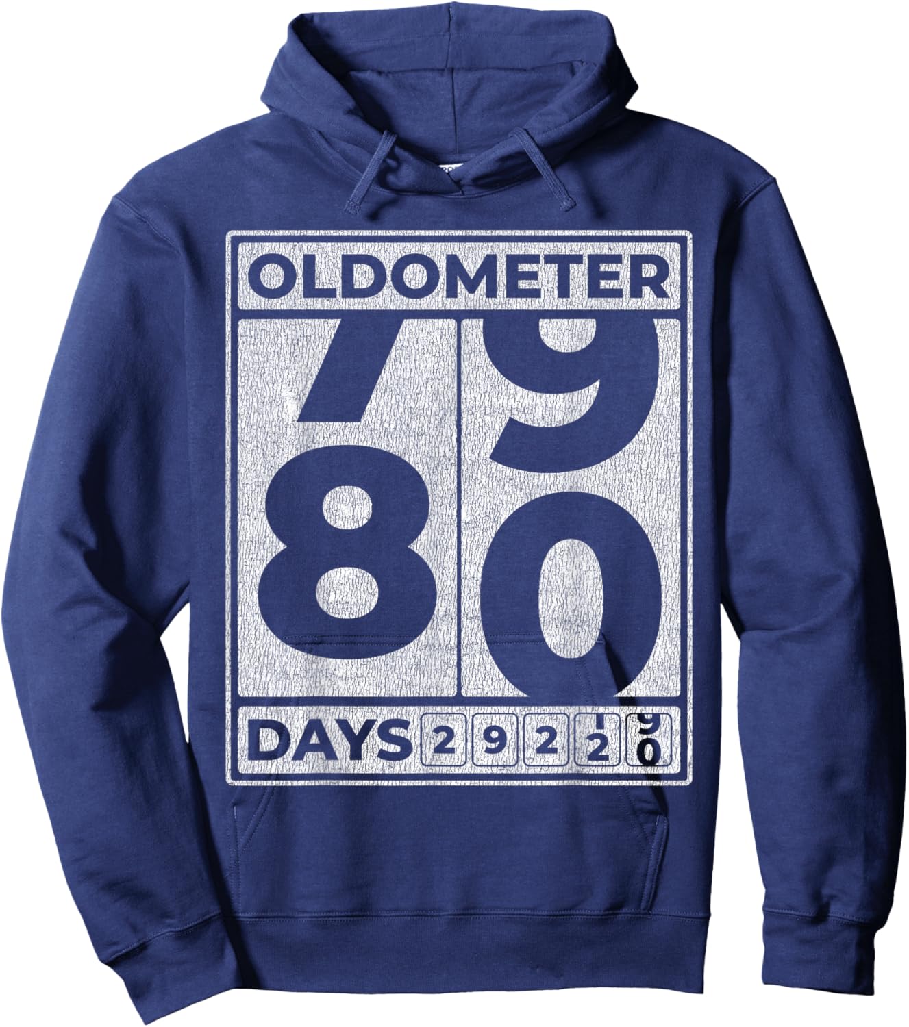 Oldometer 80 Funny 80th Birthday Gift Hoodie - Hoodie | Navy