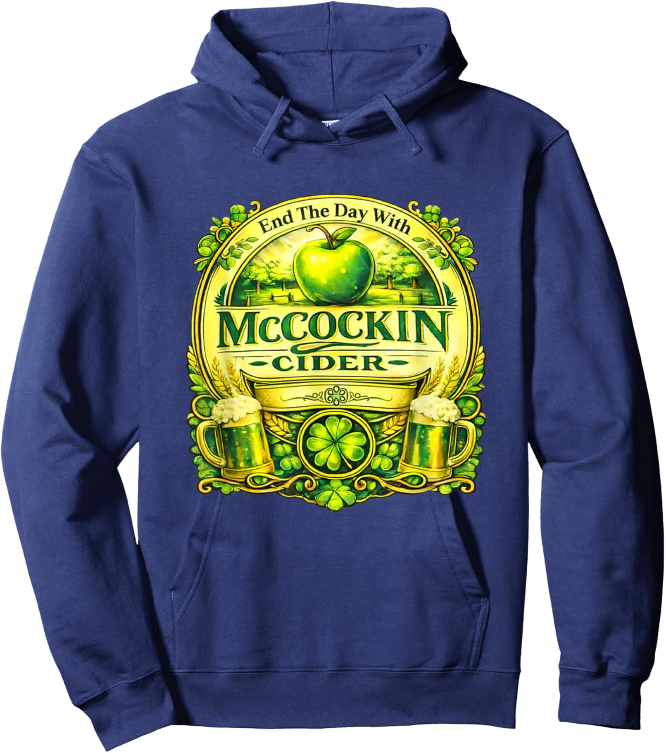 Maccockin Cider Funny St Patrick's Day Hoodie - Hoodie | Navy