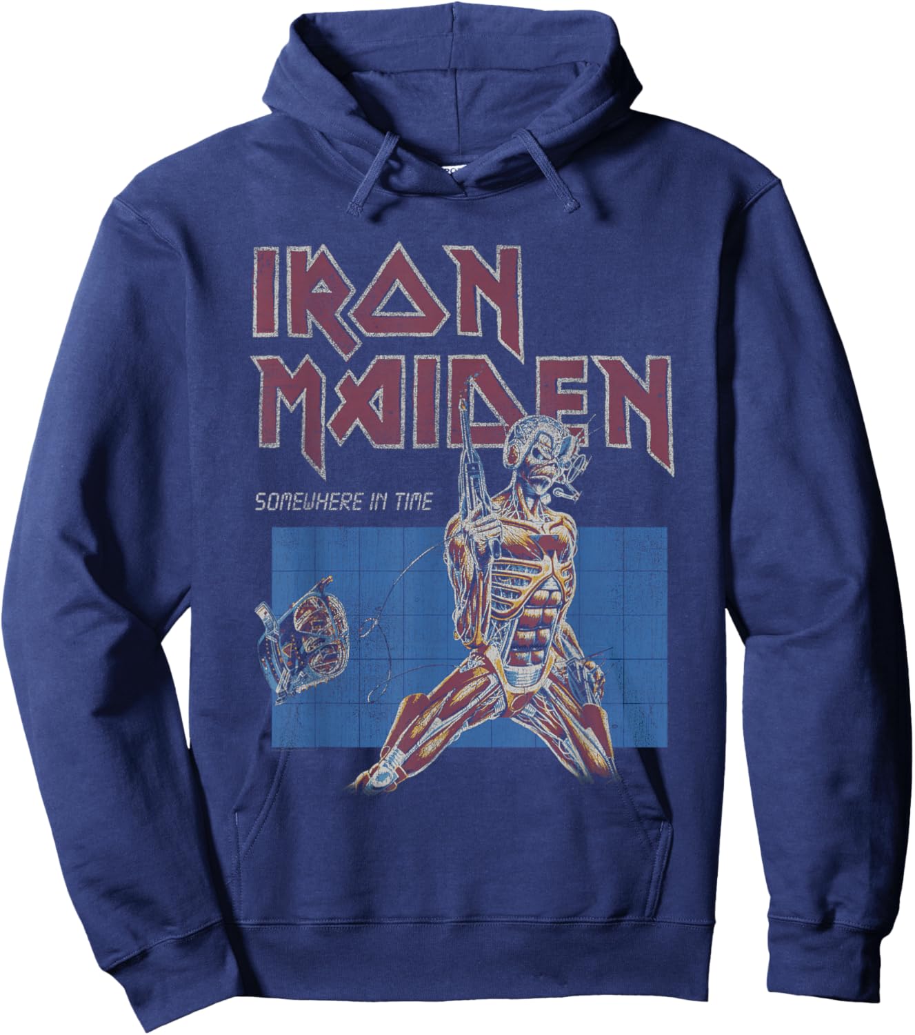 Iron Maiden - Somewhere in Time Grid Hoodie - Hoodie | Navy