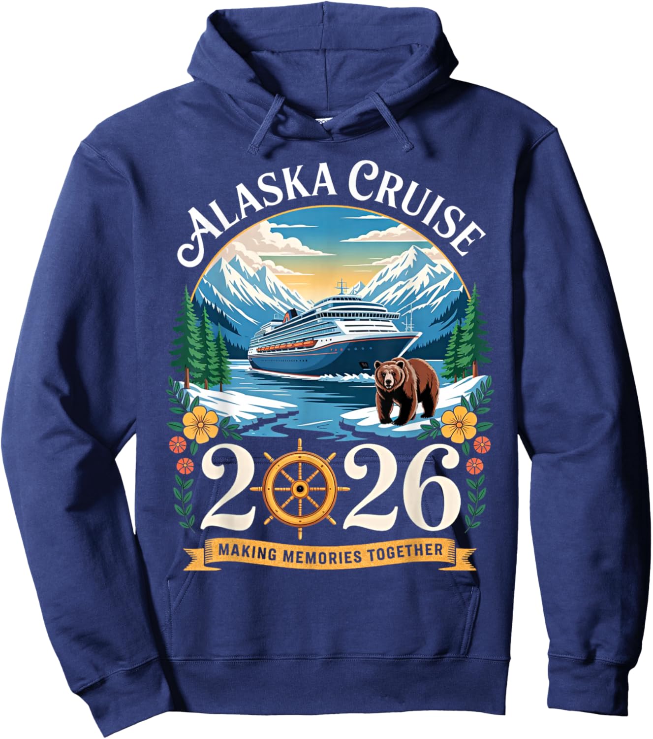 Alaska Cruise Trip 2026 Family Vacation Design Hoodie - Hoodie | Navy