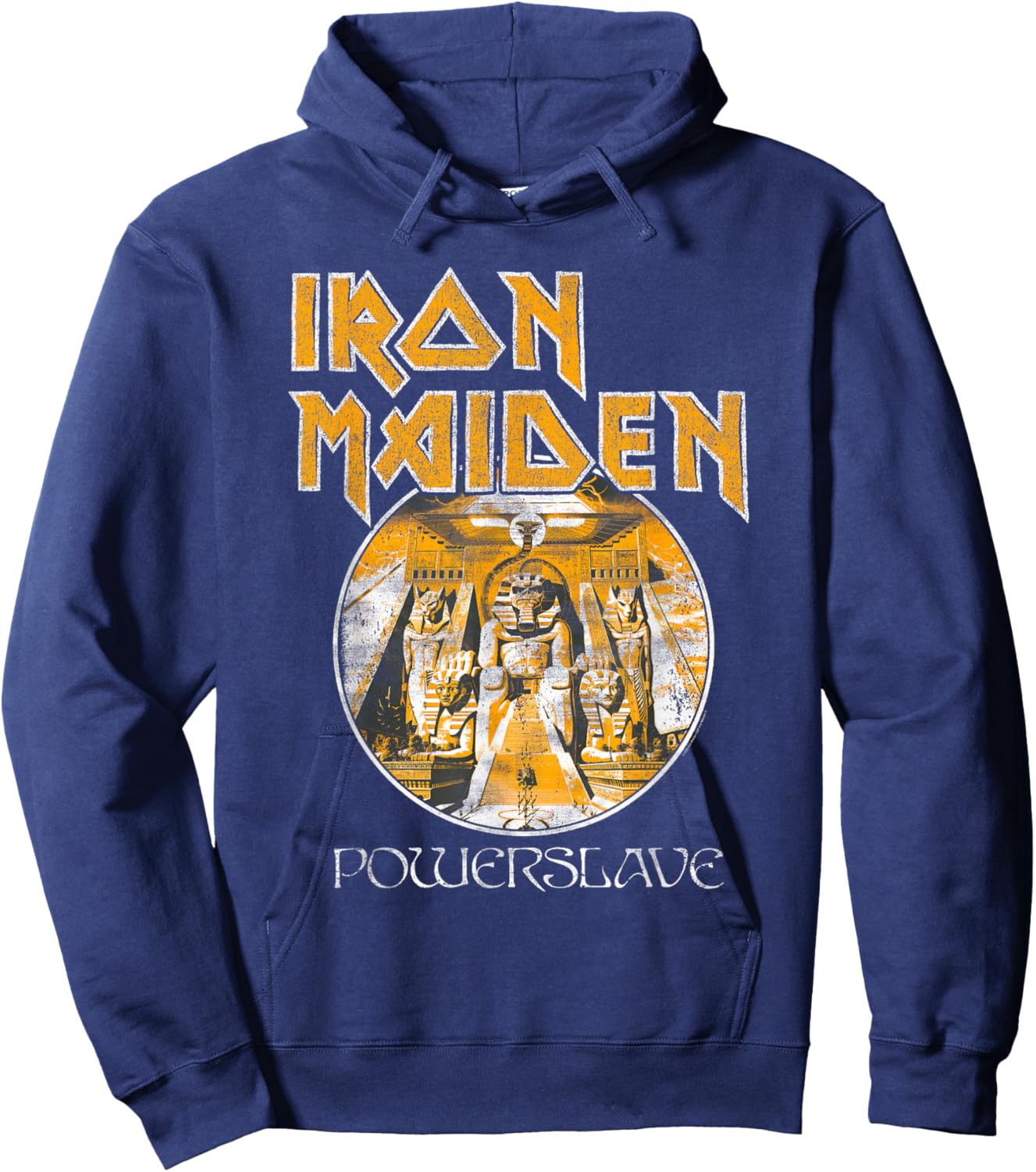 Iron Maiden - Powerslave Circle Brown/Navy Hoodie - Hoodie | Navy