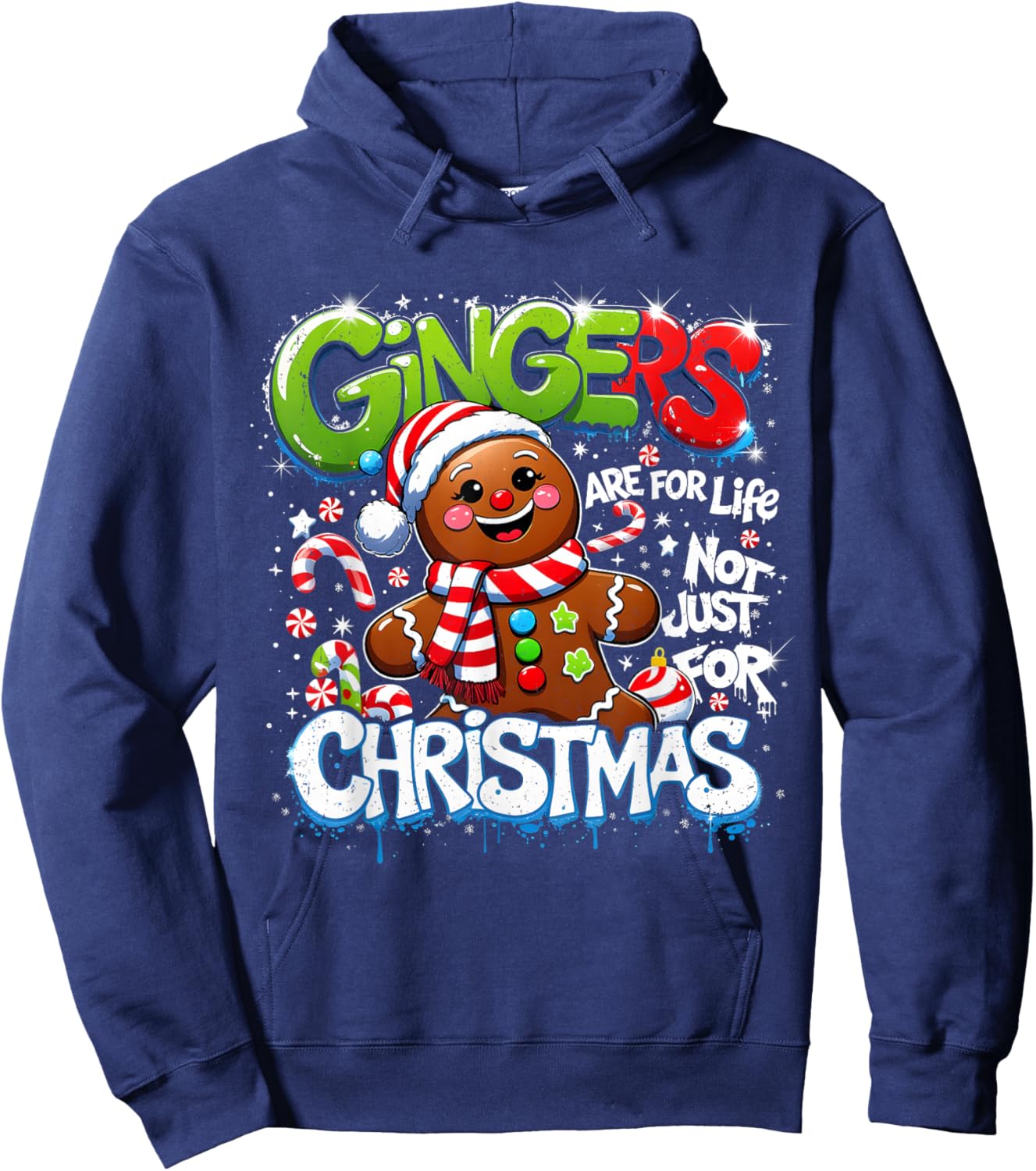 Gingerbread Funny Christmas Cookie Gingers Life Hoodie - Hoodie | Navy
